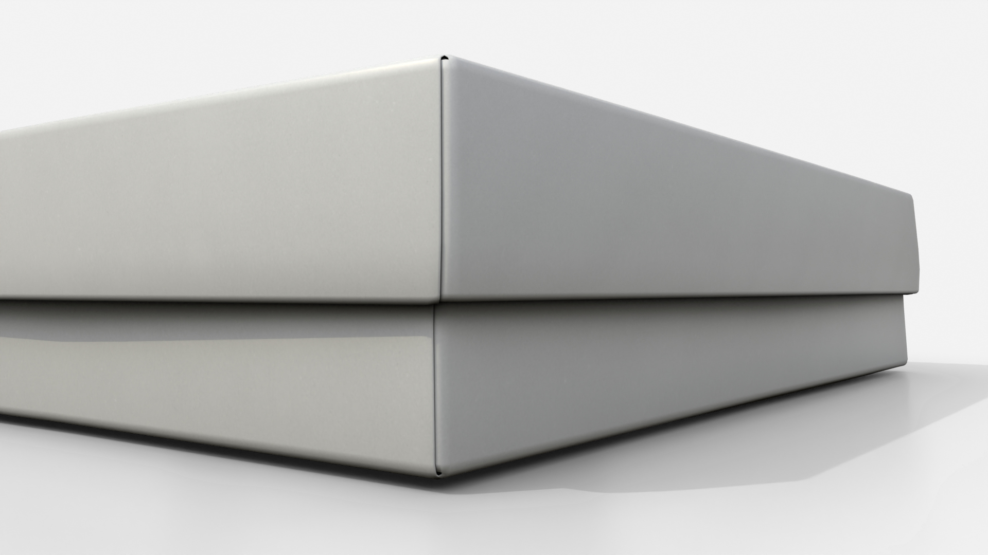 Rigid Box - Flat Rectangular with Lift-off Lid 3D Model