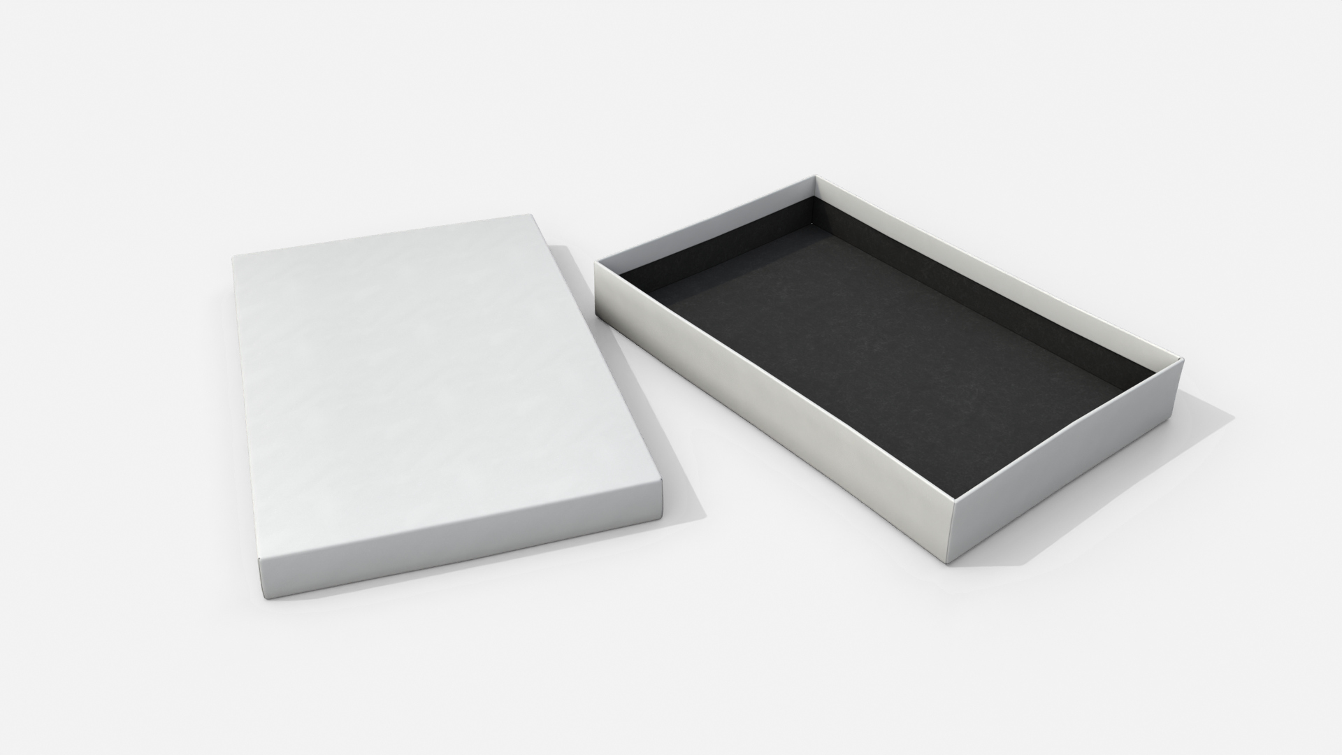 Rigid Box - Flat Rectangular with Lift-off Lid 3D Model