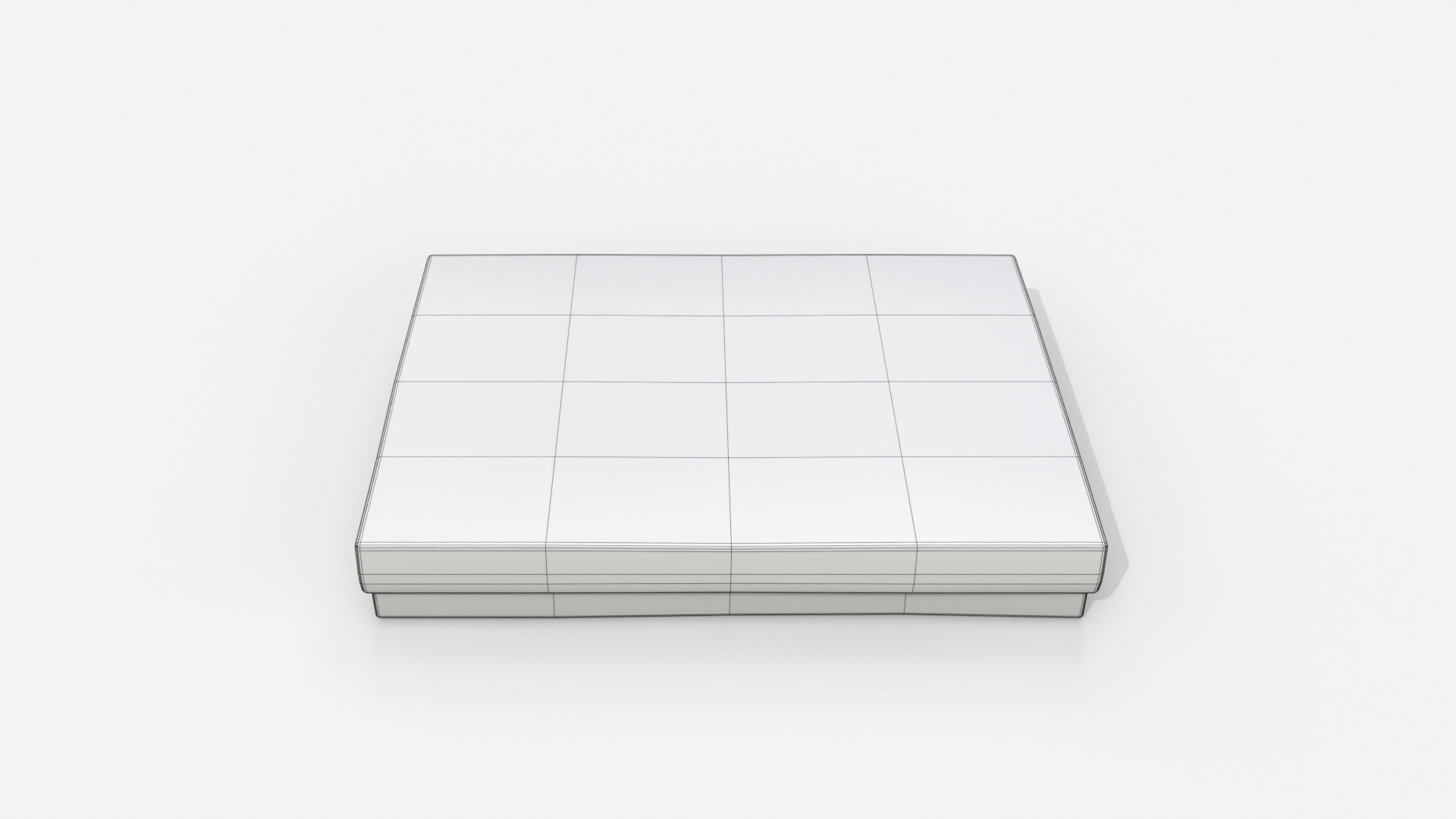 Rigid Box - Flat Rectangular with Lift-off Lid 3D Model