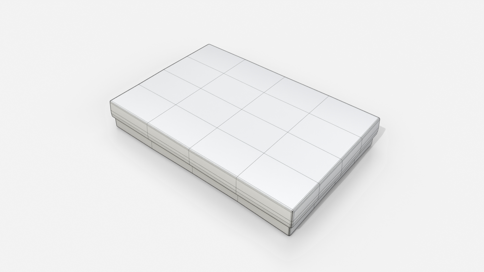 Rigid Box - Flat Rectangular with Lift-off Lid 3D Model