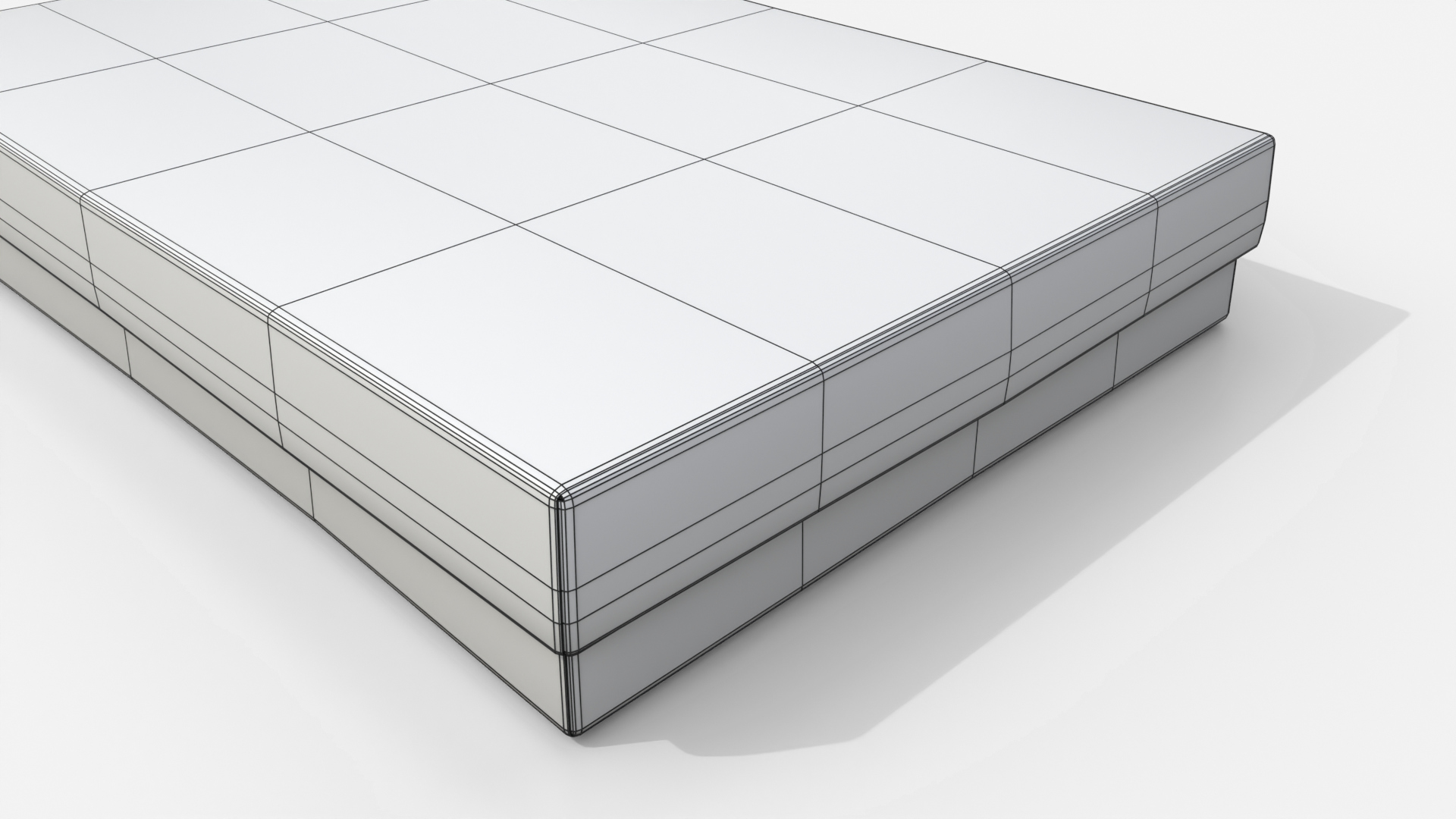 Rigid Box - Flat Rectangular with Lift-off Lid 3D Model