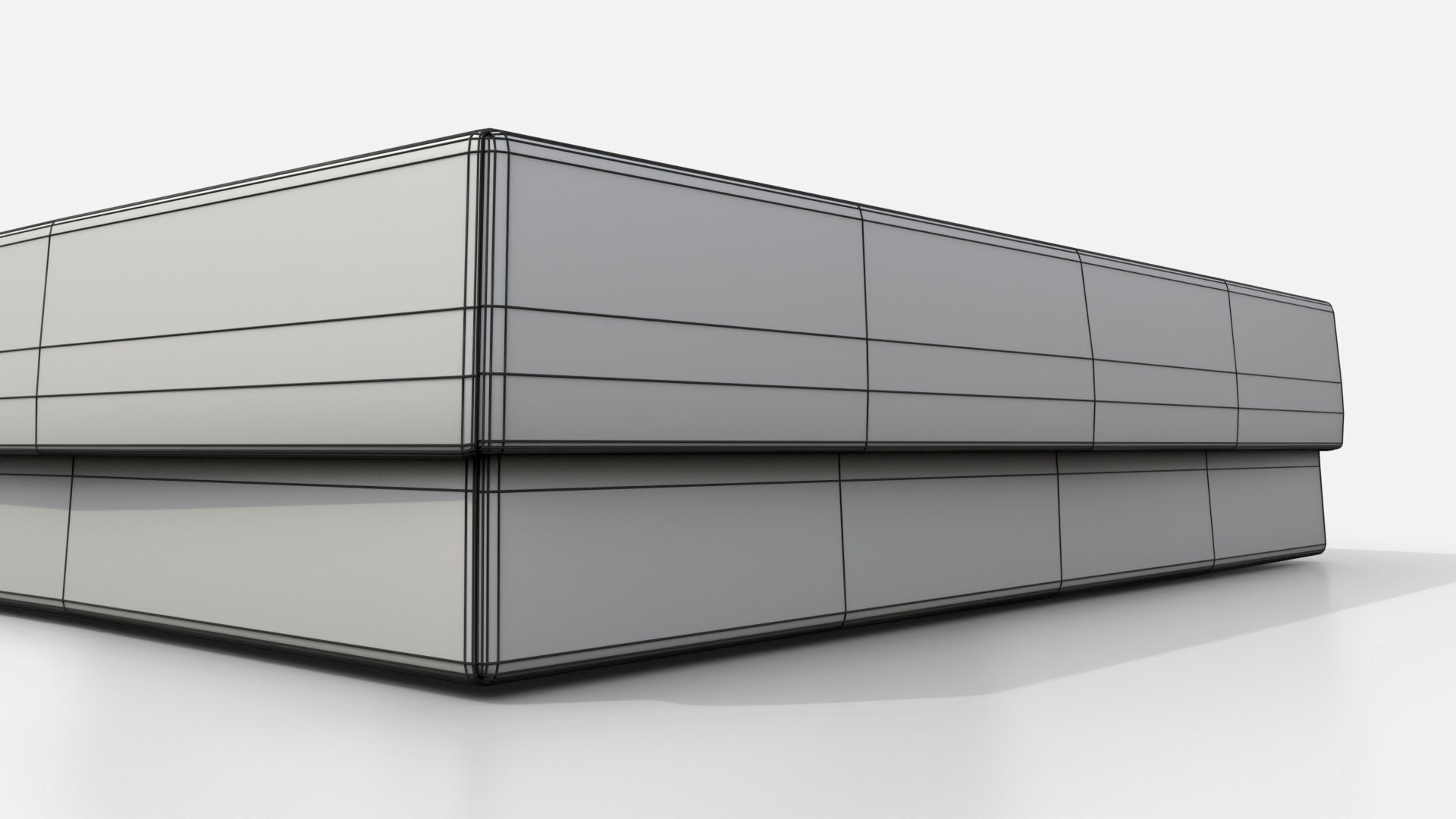 Rigid Box - Flat Rectangular with Lift-off Lid 3D Model