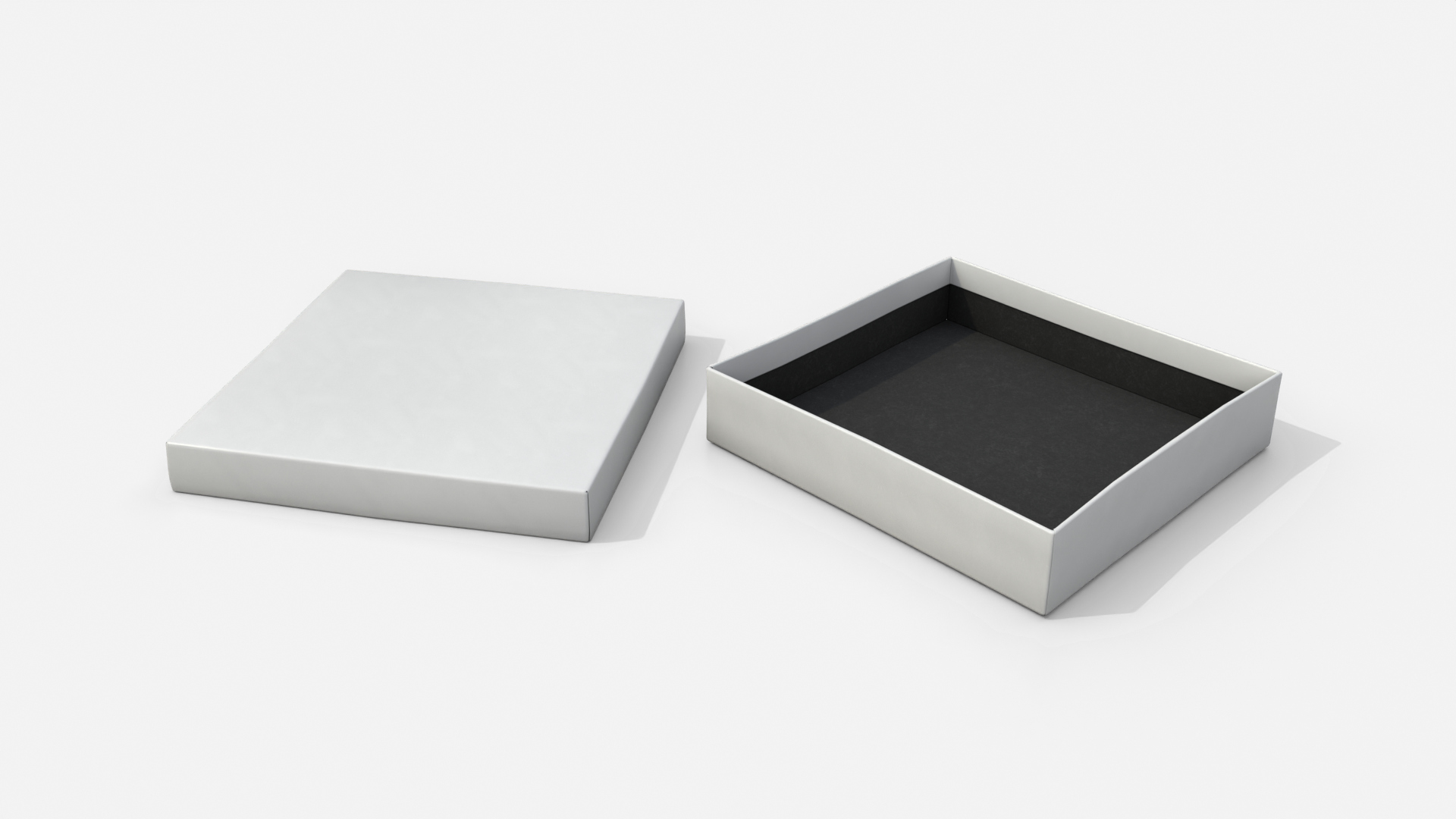 Rigid Box - Flat Regular with Lift-Off Lid 3D Model