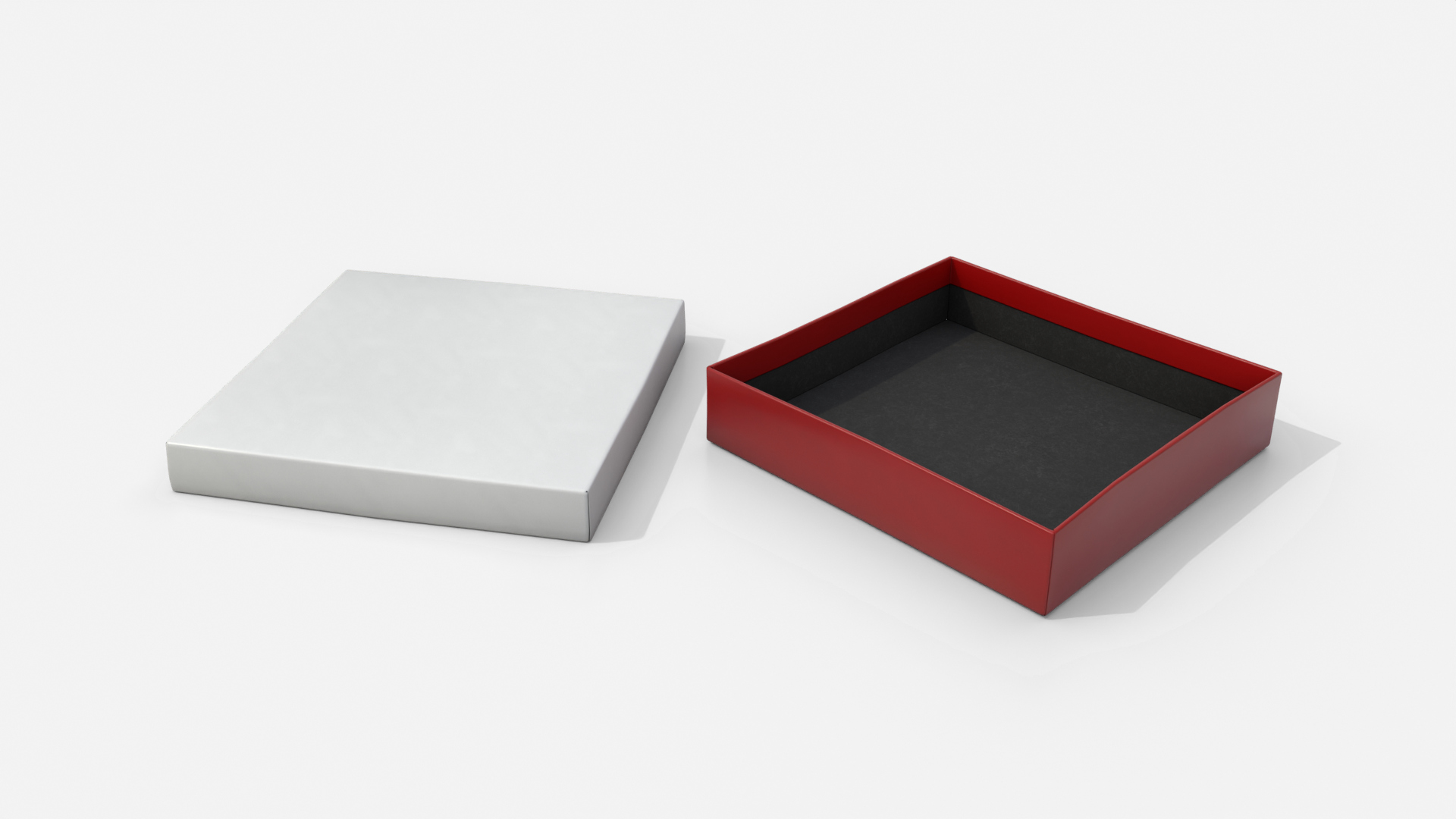 Rigid Box - Flat Regular with Lift-Off Lid 3D Model