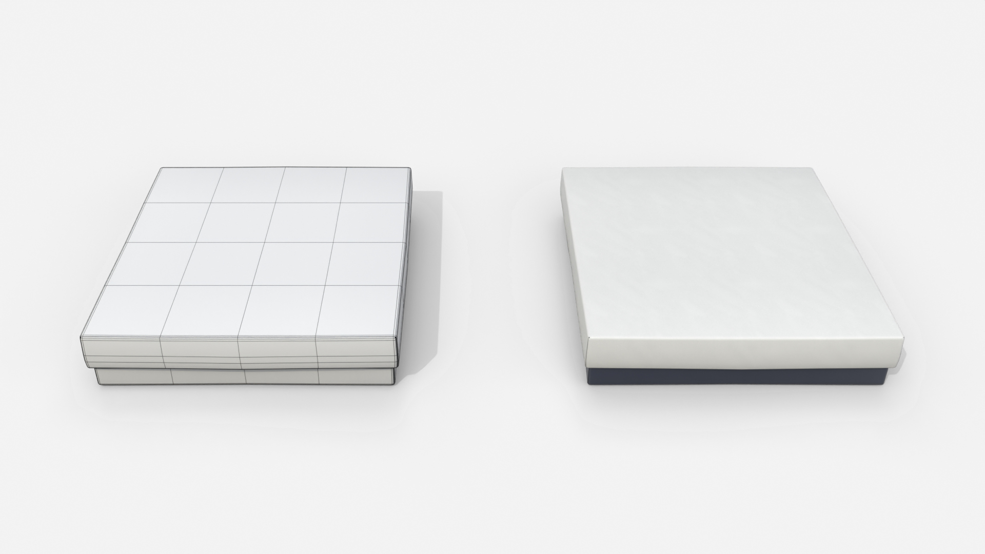 Rigid Box - Flat Regular with Lift-Off Lid 3D Model
