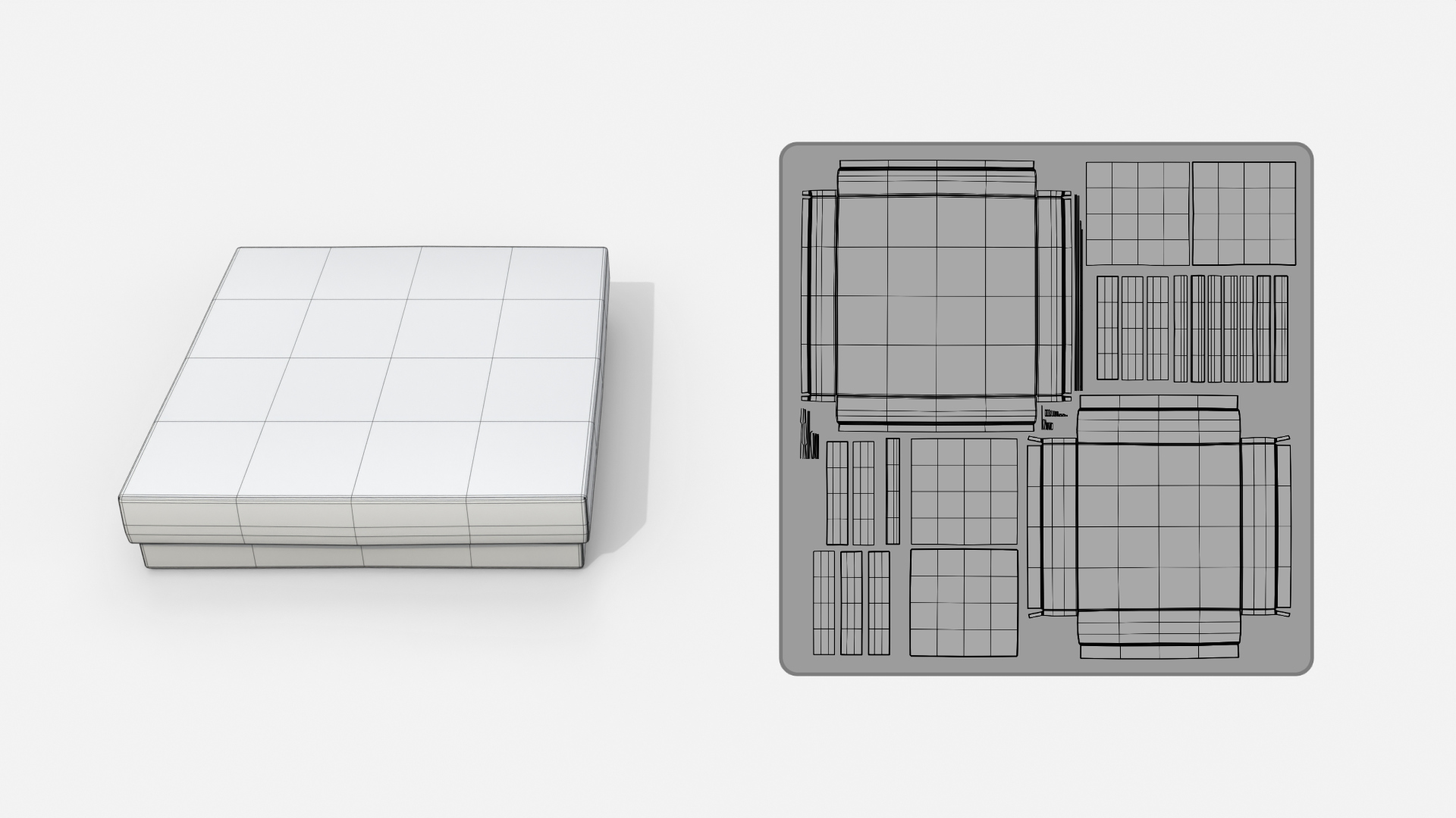 Rigid Box - Flat Regular with Lift-Off Lid 3D Model