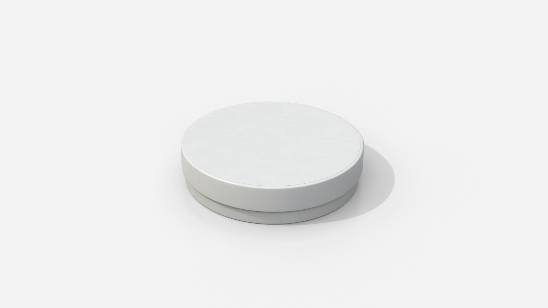 Rigid Box - Flat Round with Lift-Off Lid 3D Model
