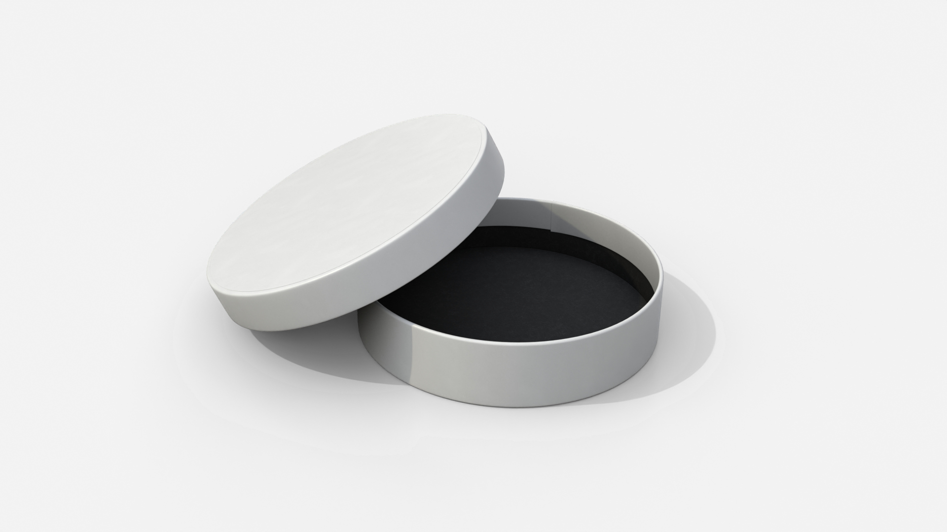 Rigid Box - Flat Round with Lift-Off Lid 3D Model