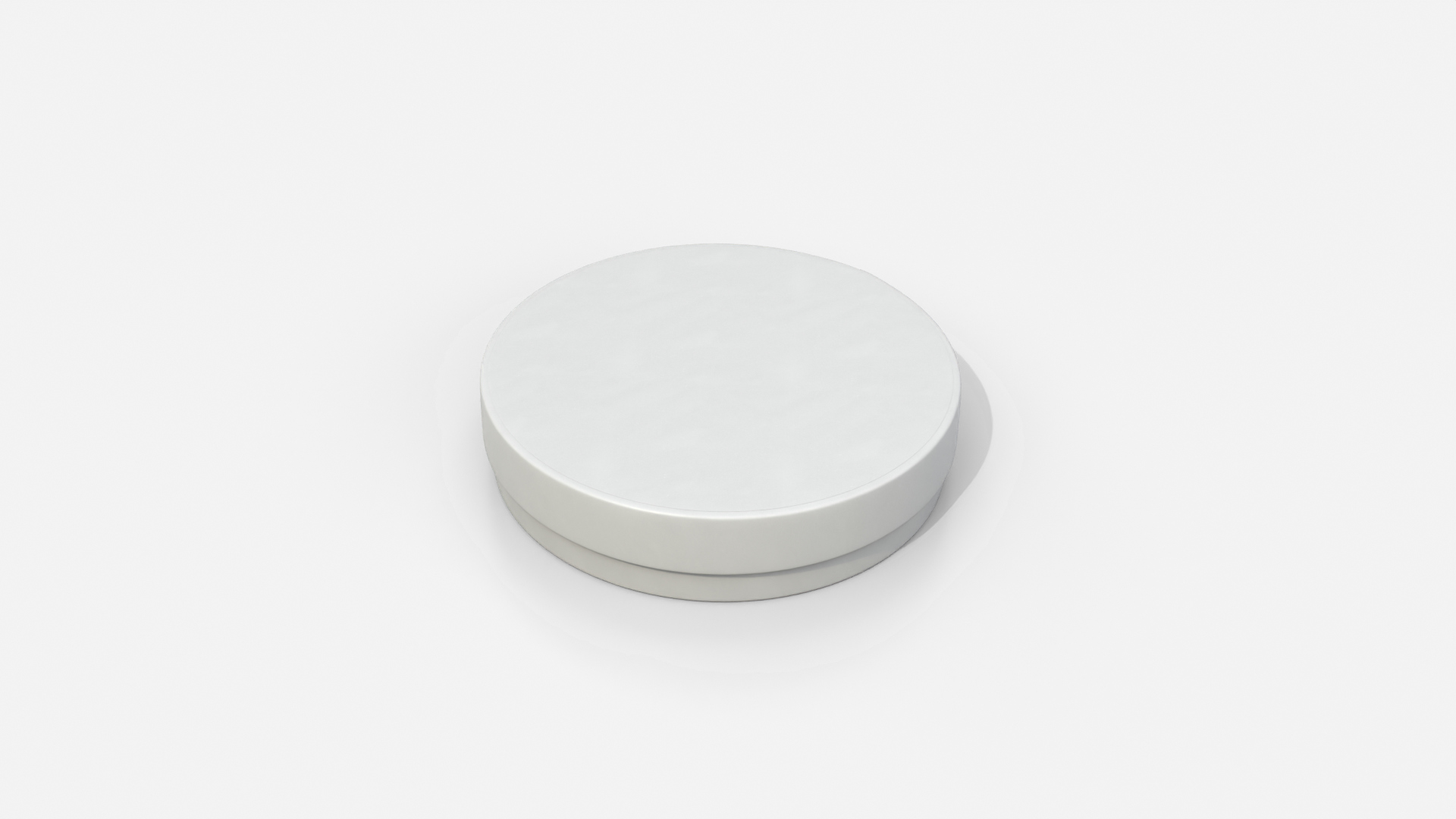 Rigid Box - Flat Round with Lift-Off Lid 3D Model