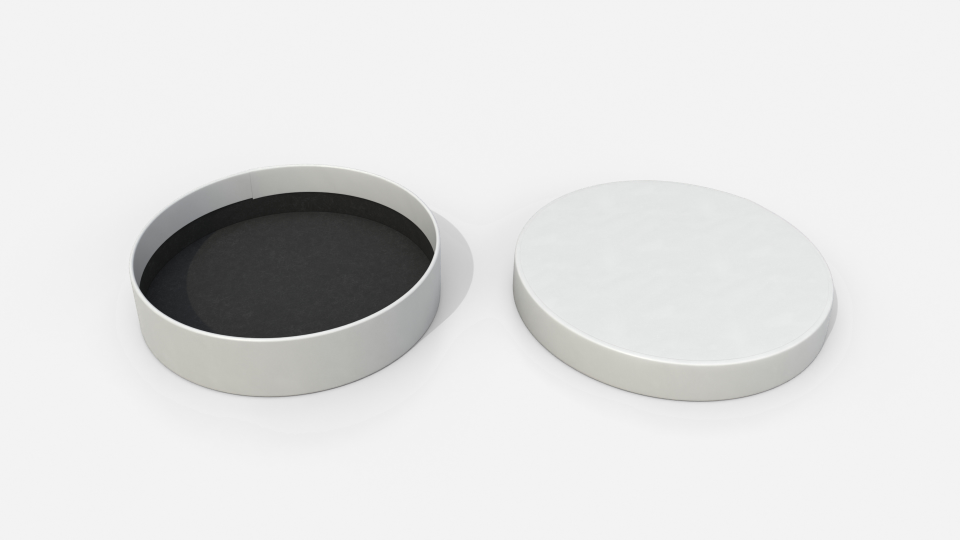 Rigid Box - Flat Round with Lift-Off Lid 3D Model
