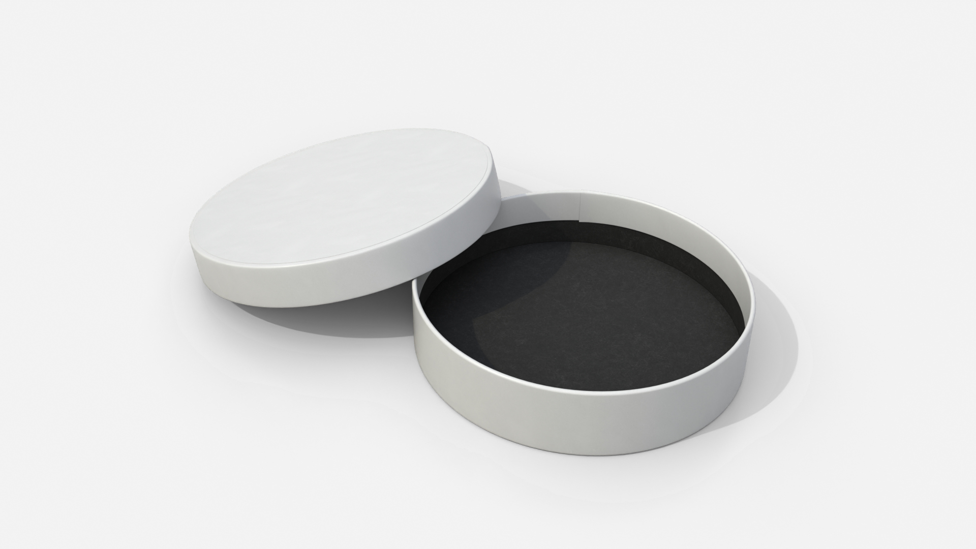 Rigid Box - Flat Round with Lift-Off Lid 3D Model