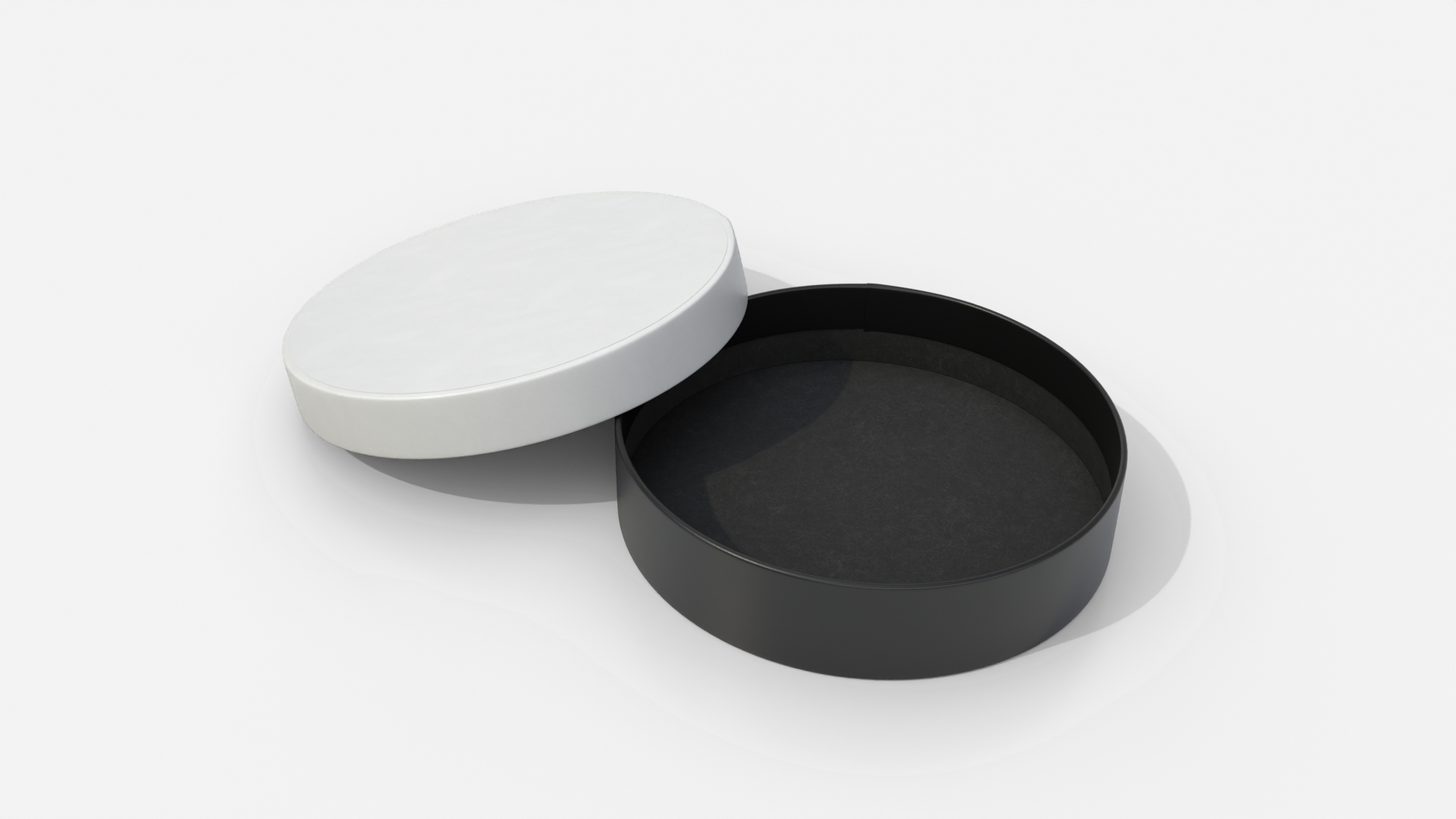 Rigid Box - Flat Round with Lift-Off Lid 3D Model