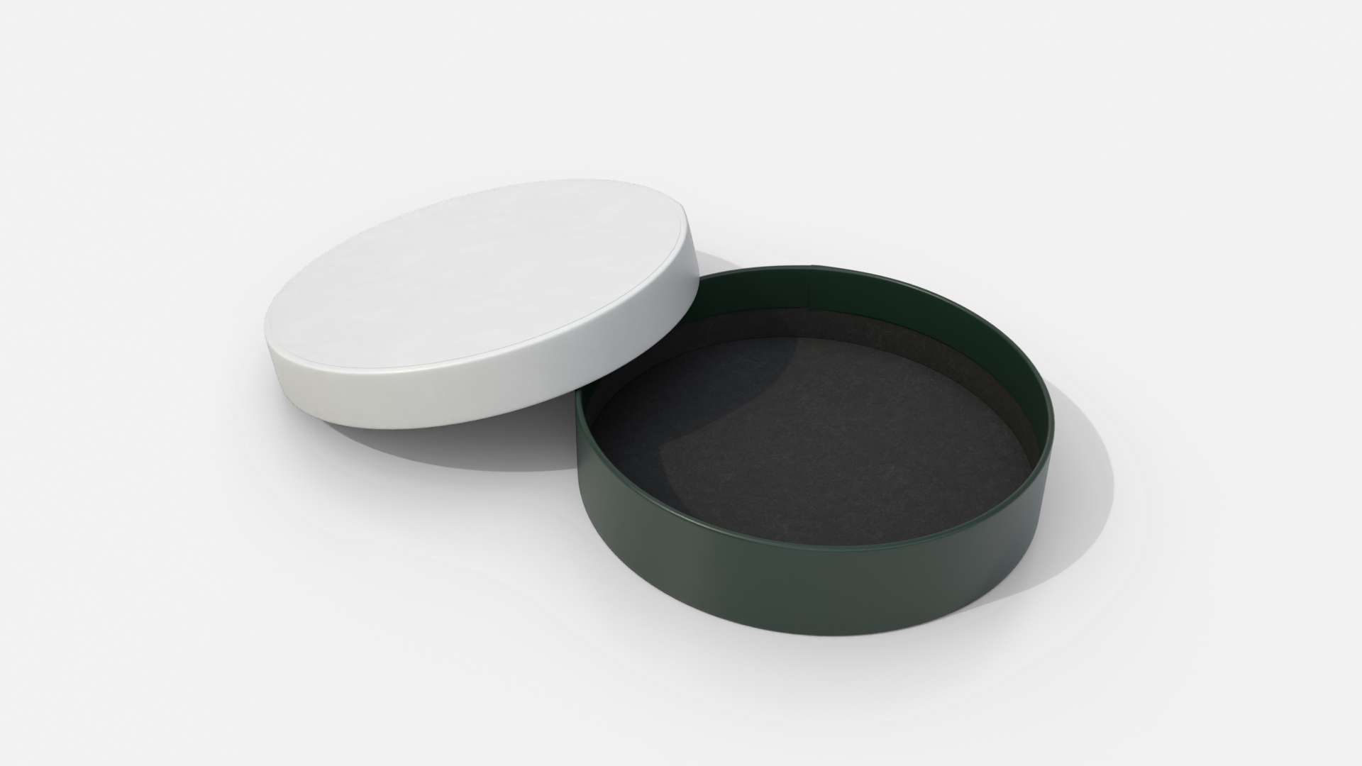 Rigid Box - Flat Round with Lift-Off Lid 3D Model