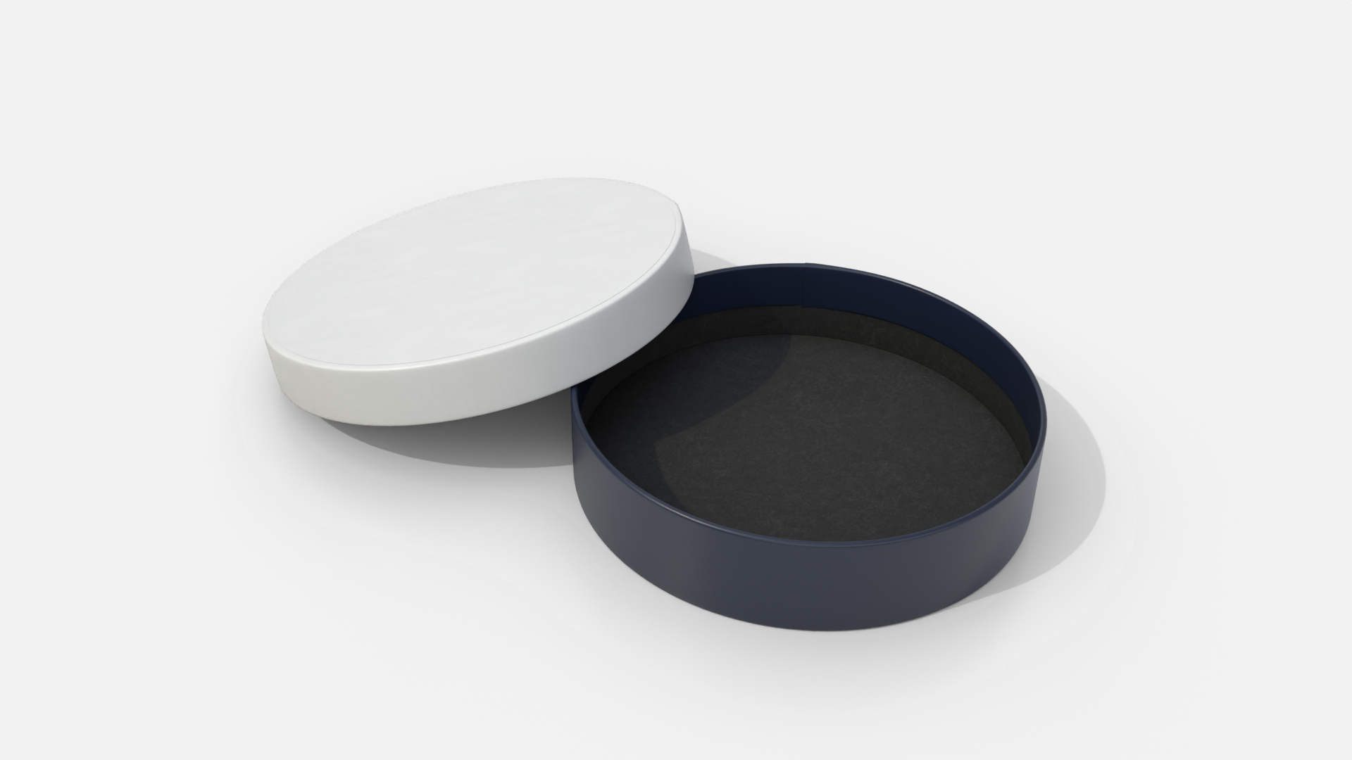 Rigid Box - Flat Round with Lift-Off Lid 3D Model