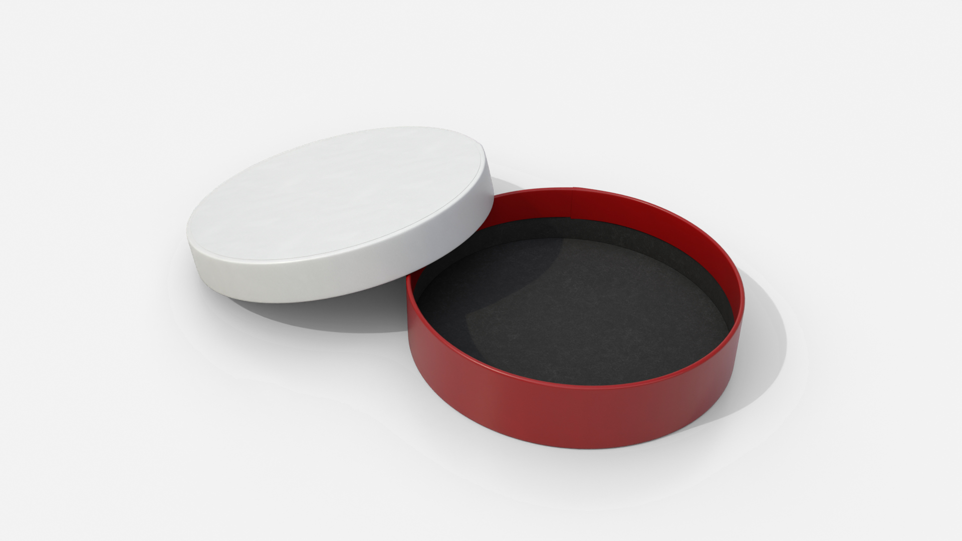 Rigid Box - Flat Round with Lift-Off Lid 3D Model