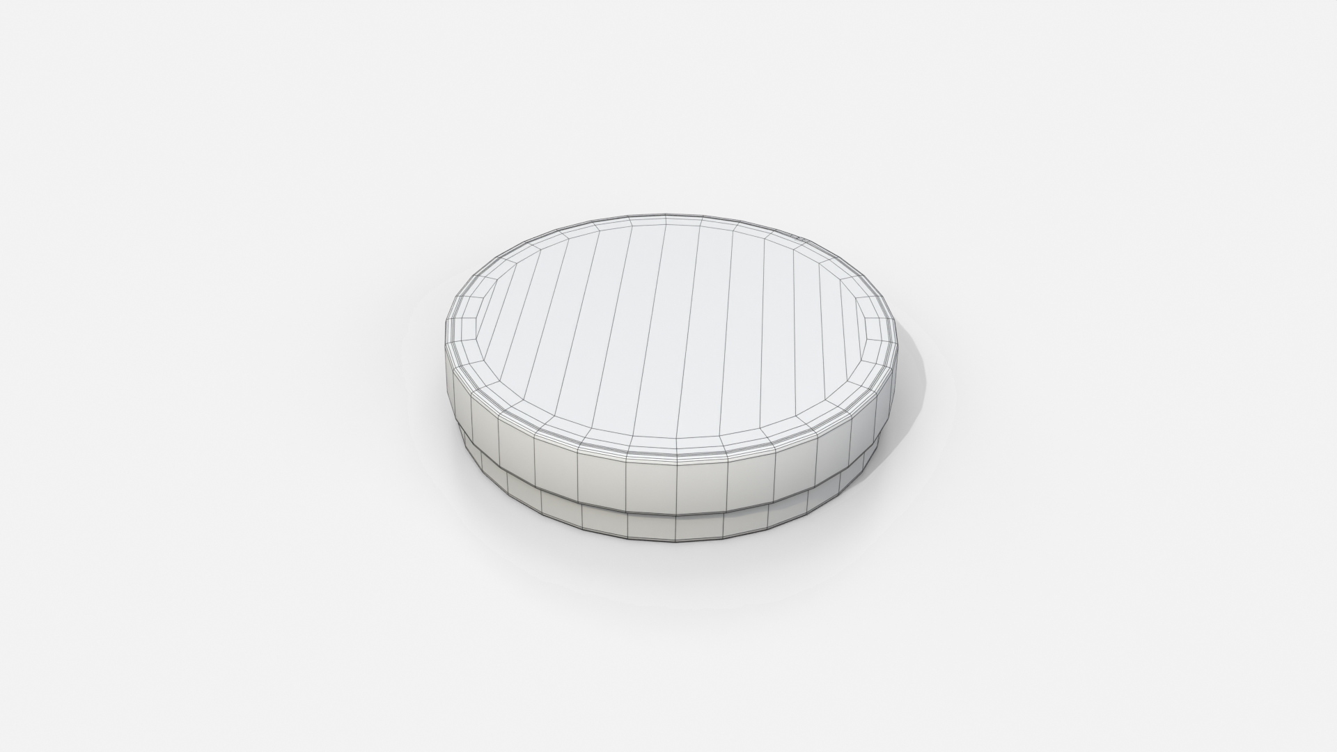 Rigid Box - Flat Round with Lift-Off Lid 3D Model