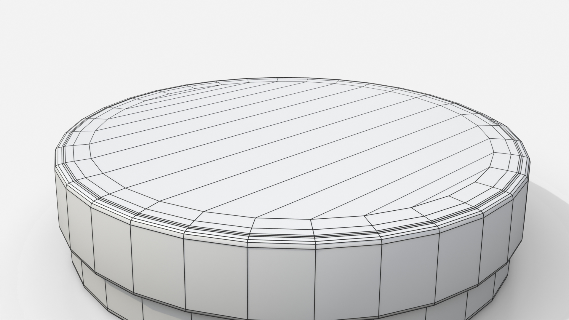 Rigid Box - Flat Round with Lift-Off Lid 3D Model