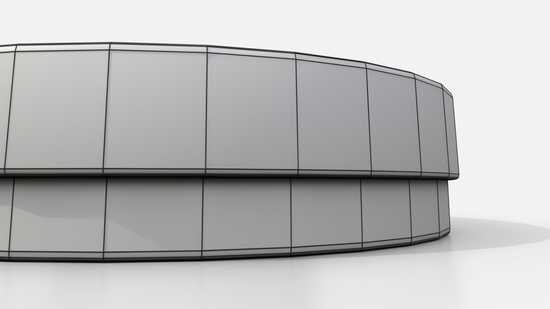 Rigid Box - Flat Round with Lift-Off Lid 3D Model