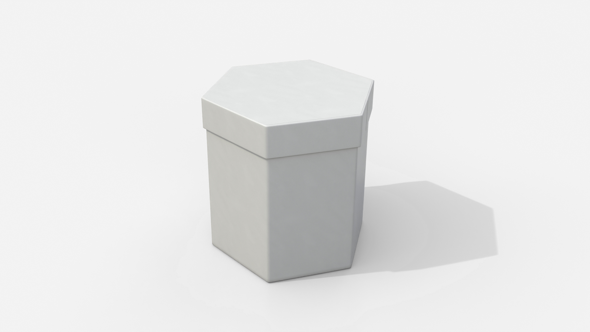 Rigid Box - Hexagon with Lift-off Lid 3D Model