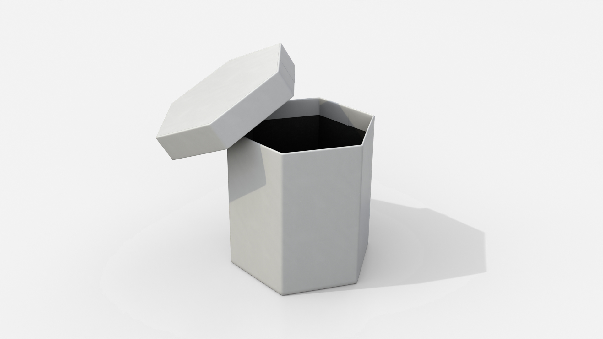 Rigid Box - Hexagon with Lift-off Lid 3D Model