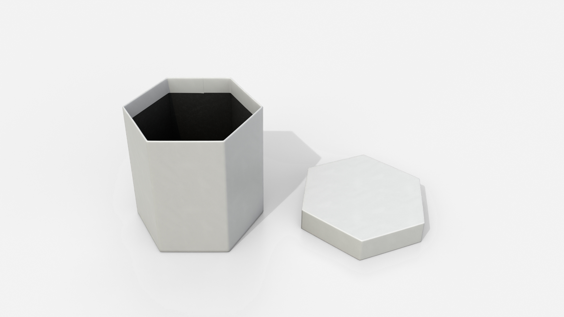 Rigid Box - Hexagon with Lift-off Lid 3D Model