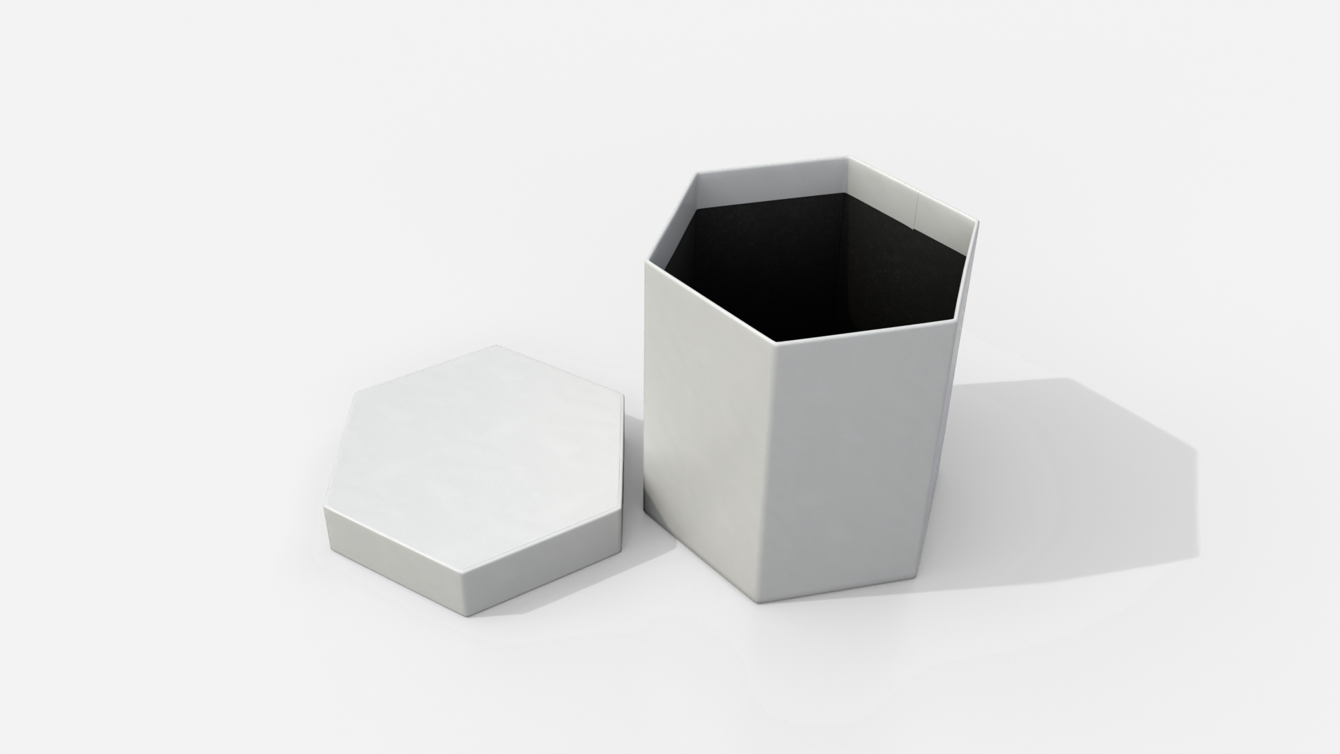 Rigid Box - Hexagon with Lift-off Lid 3D Model