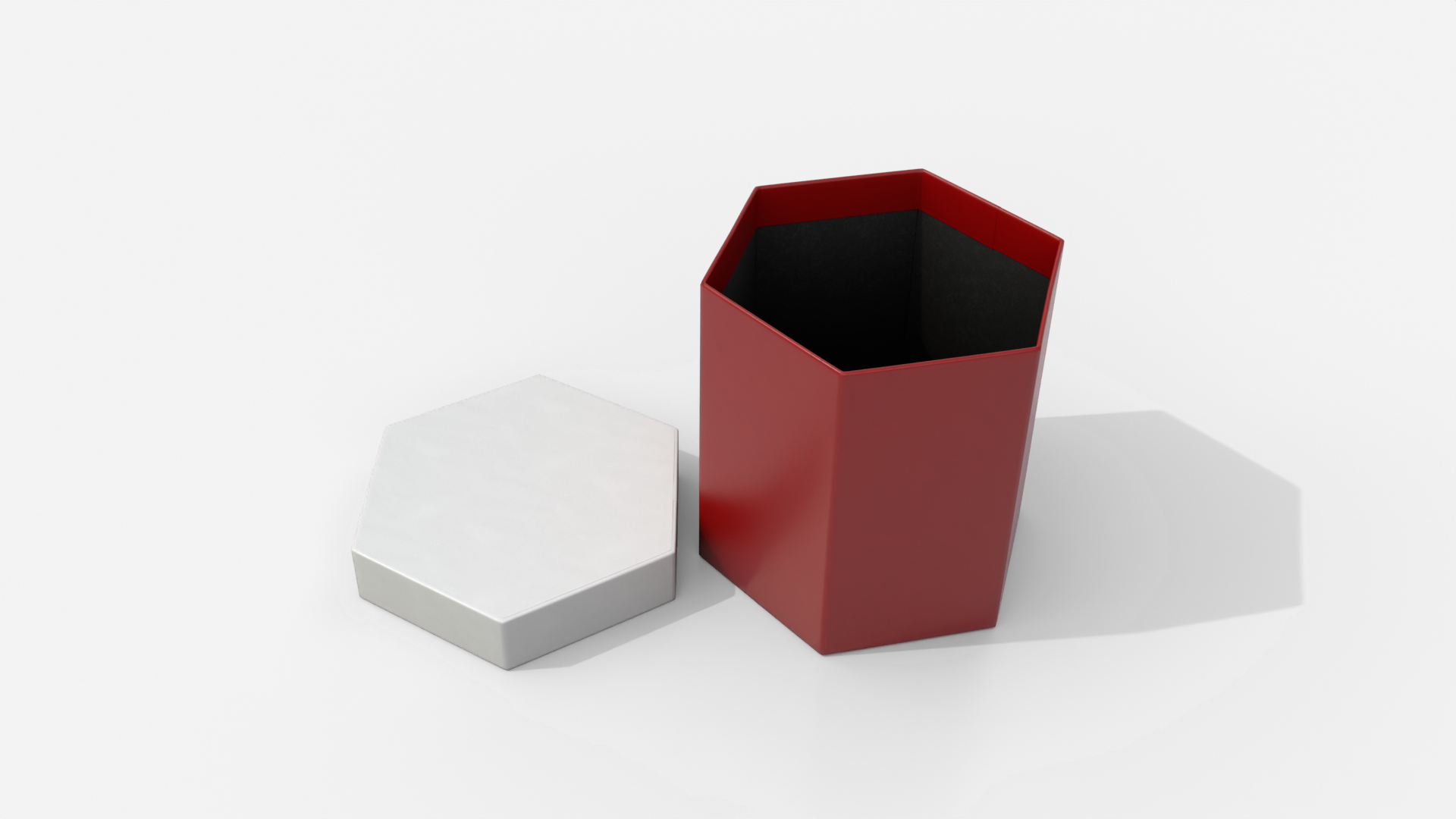 Rigid Box - Hexagon with Lift-off Lid 3D Model