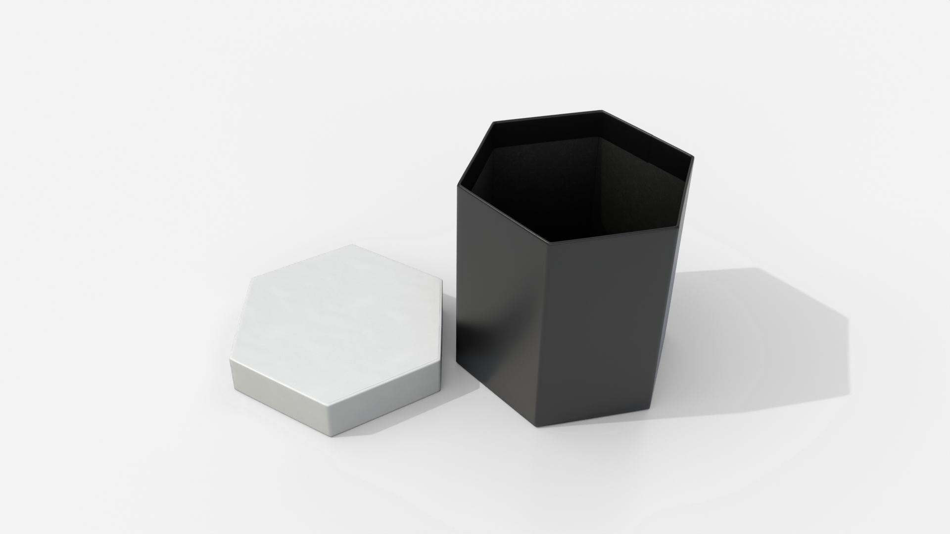 Rigid Box - Hexagon with Lift-off Lid 3D Model