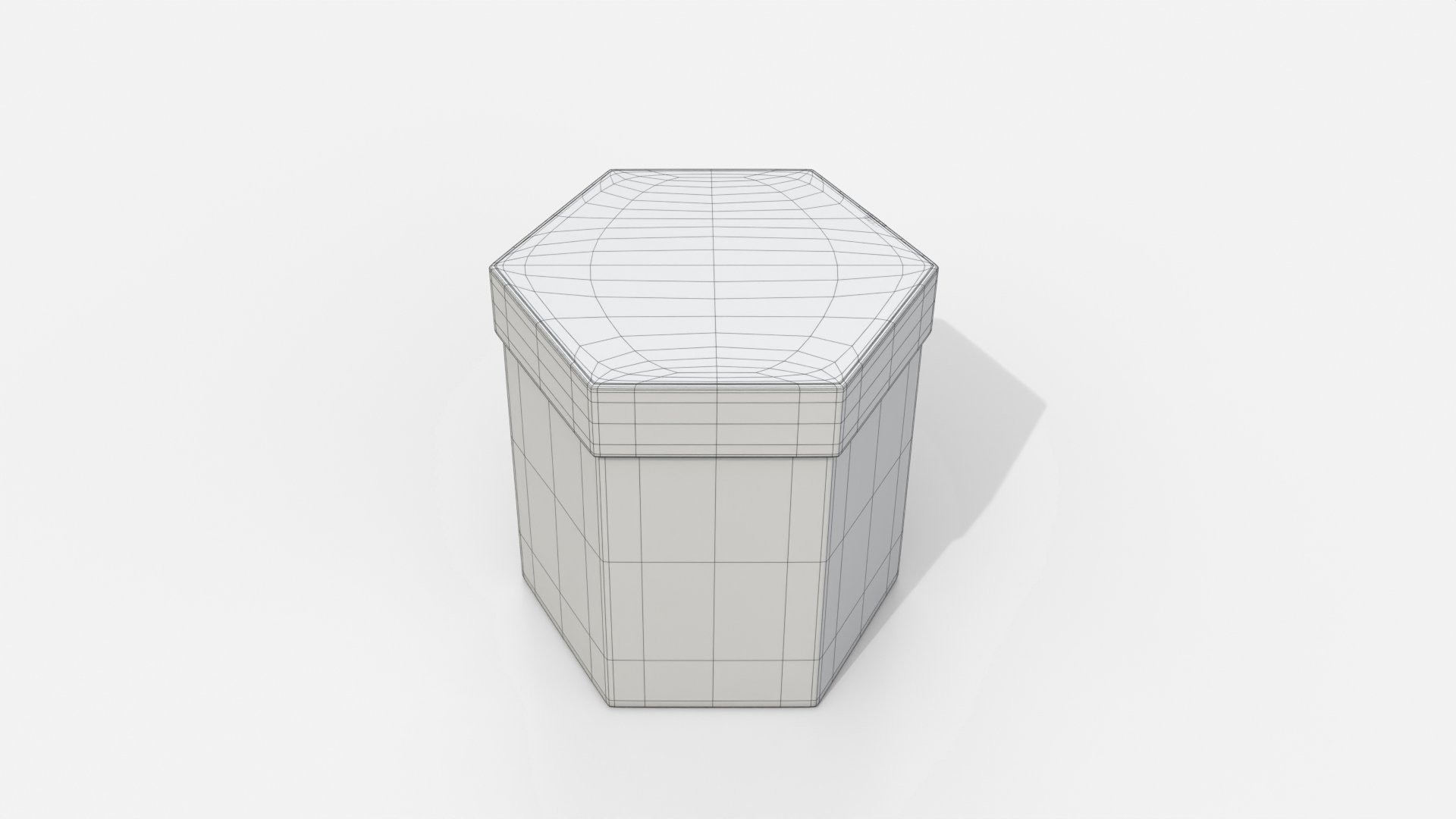 Rigid Box - Hexagon with Lift-off Lid 3D Model