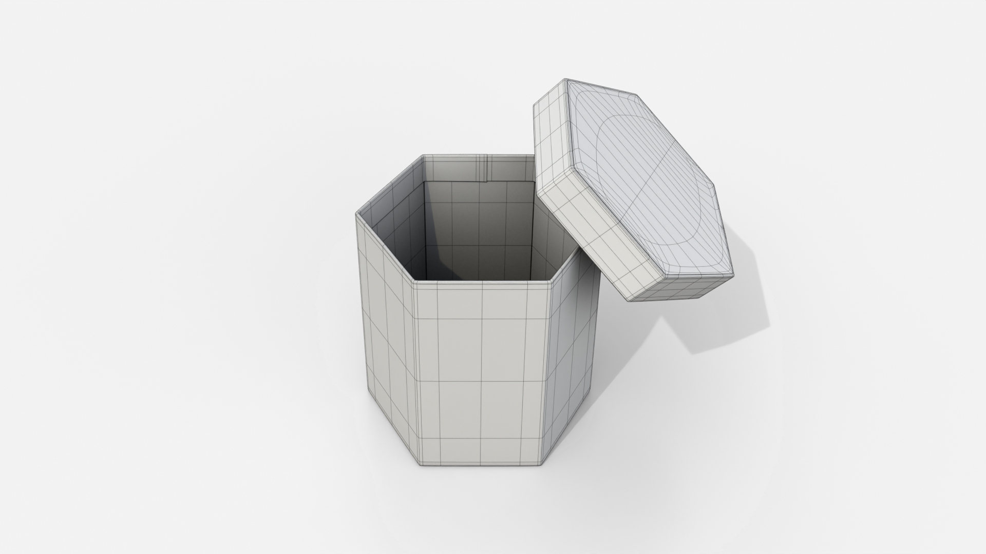Rigid Box - Hexagon with Lift-off Lid 3D Model