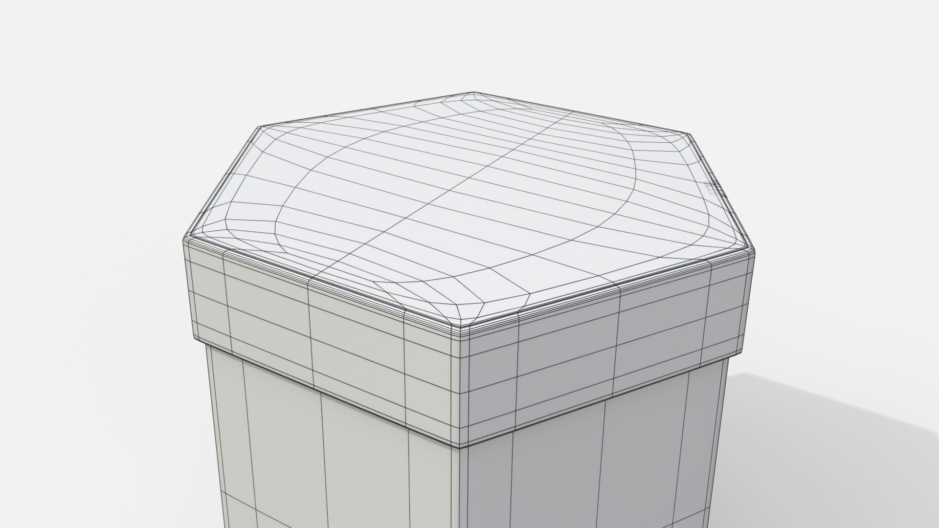 Rigid Box - Hexagon with Lift-off Lid 3D Model