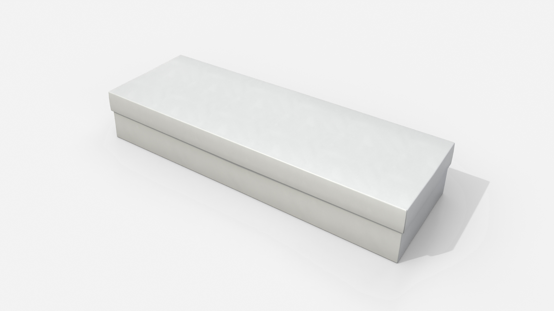 Rigid Box - Long Rectangular with Lift-off Lid 3D Model