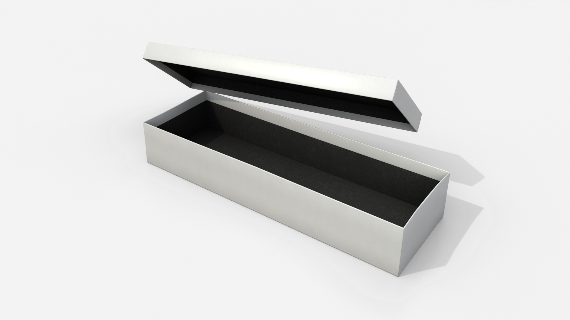 Rigid Box - Long Rectangular with Lift-off Lid 3D Model