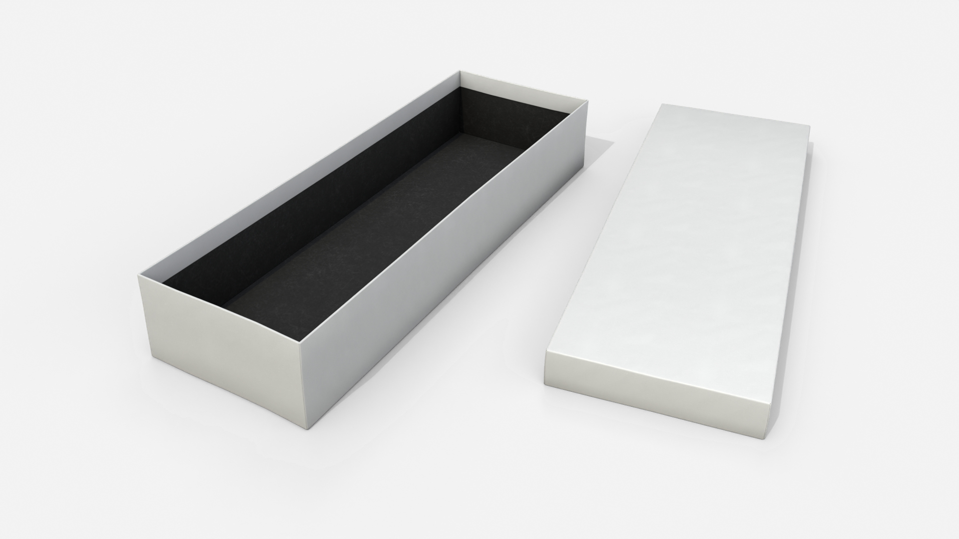 Rigid Box - Long Rectangular with Lift-off Lid 3D Model