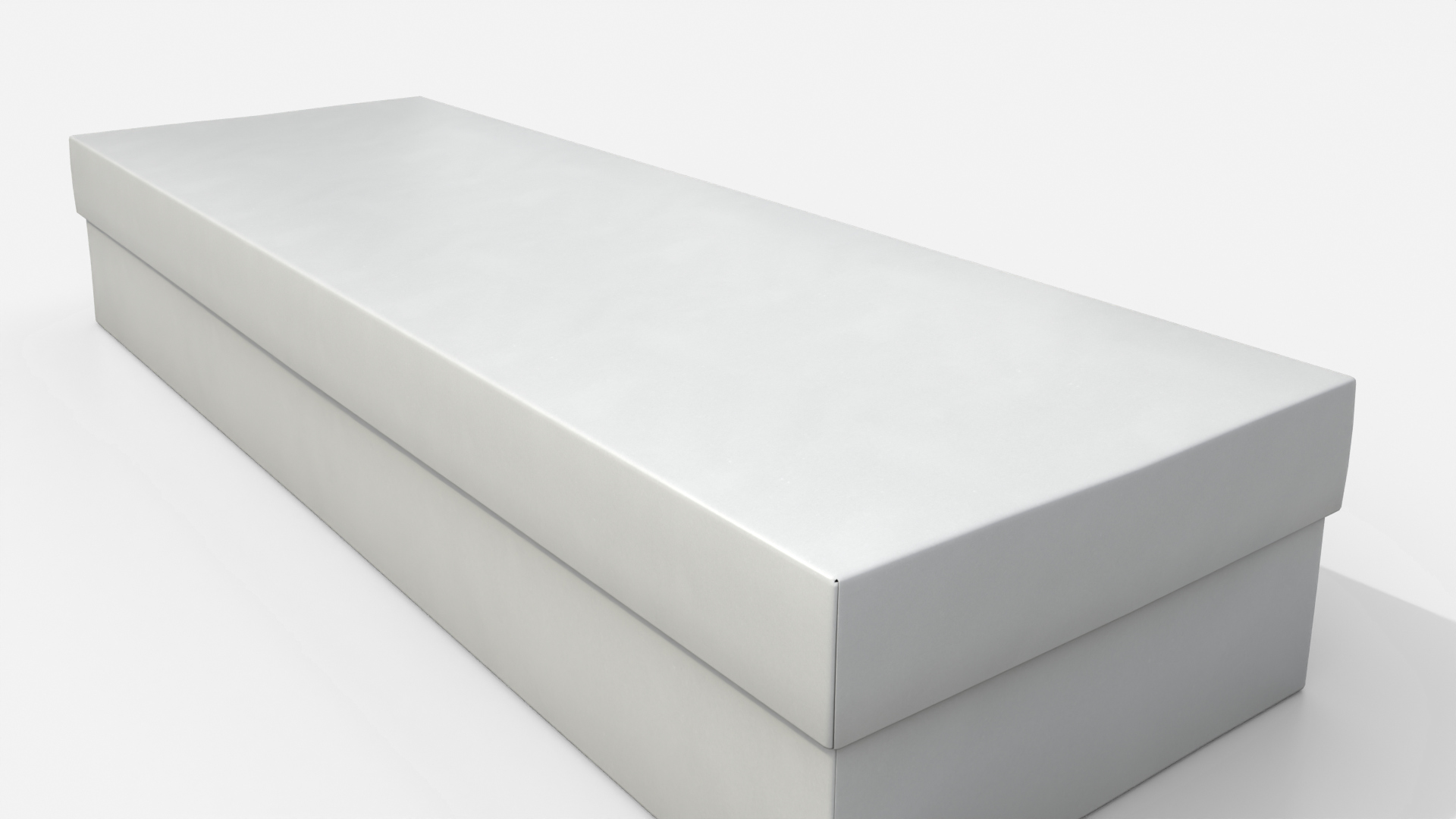 Rigid Box - Long Rectangular with Lift-off Lid 3D Model