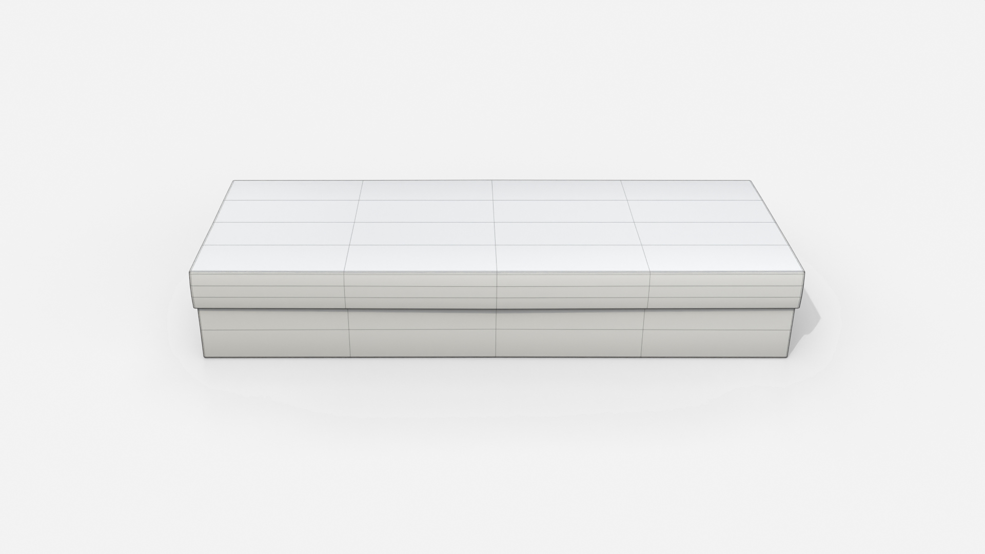 Rigid Box - Long Rectangular with Lift-off Lid 3D Model
