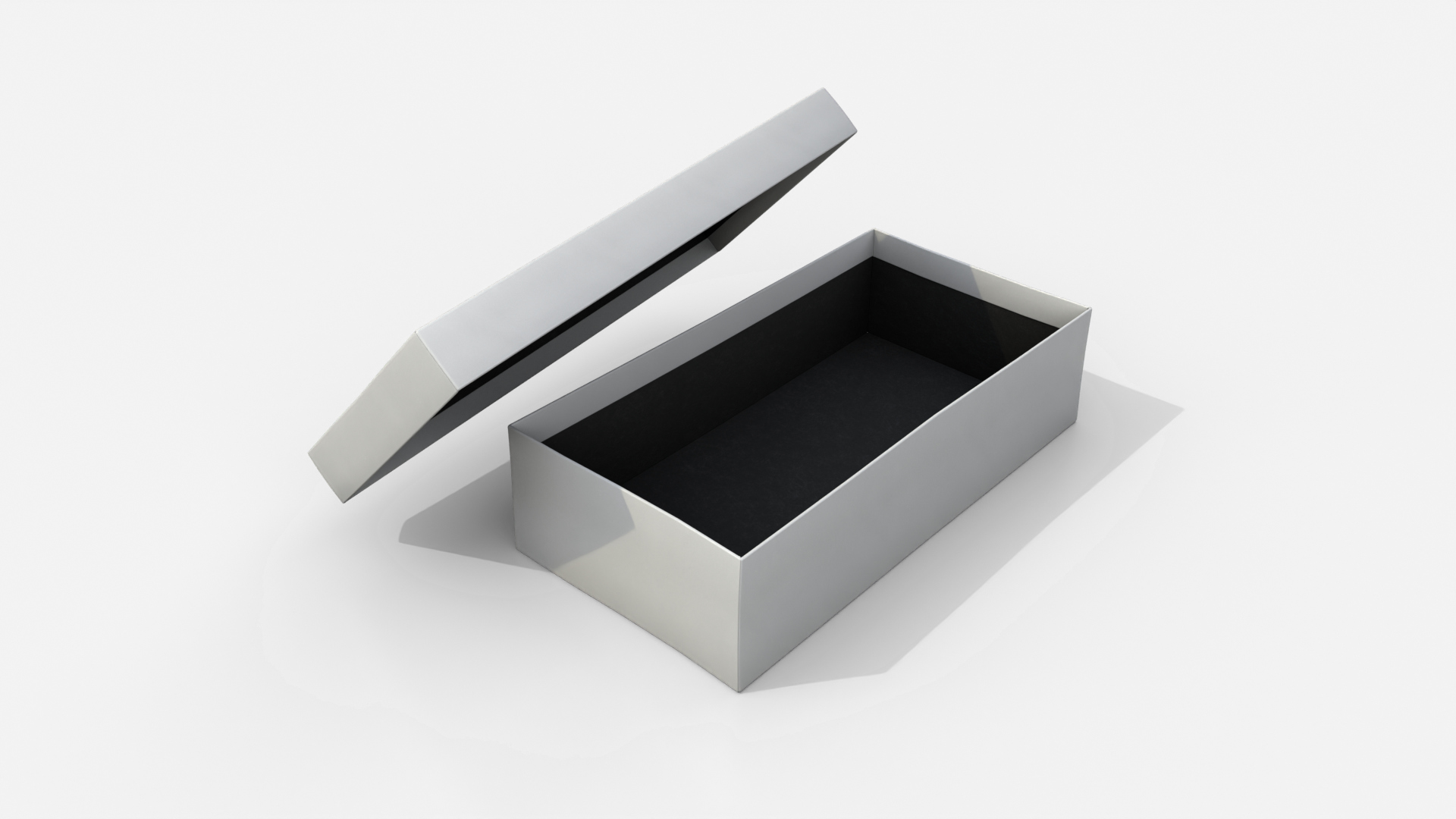 Rigid Box - Low Rectangular With Lift-Off Lid 3D Model