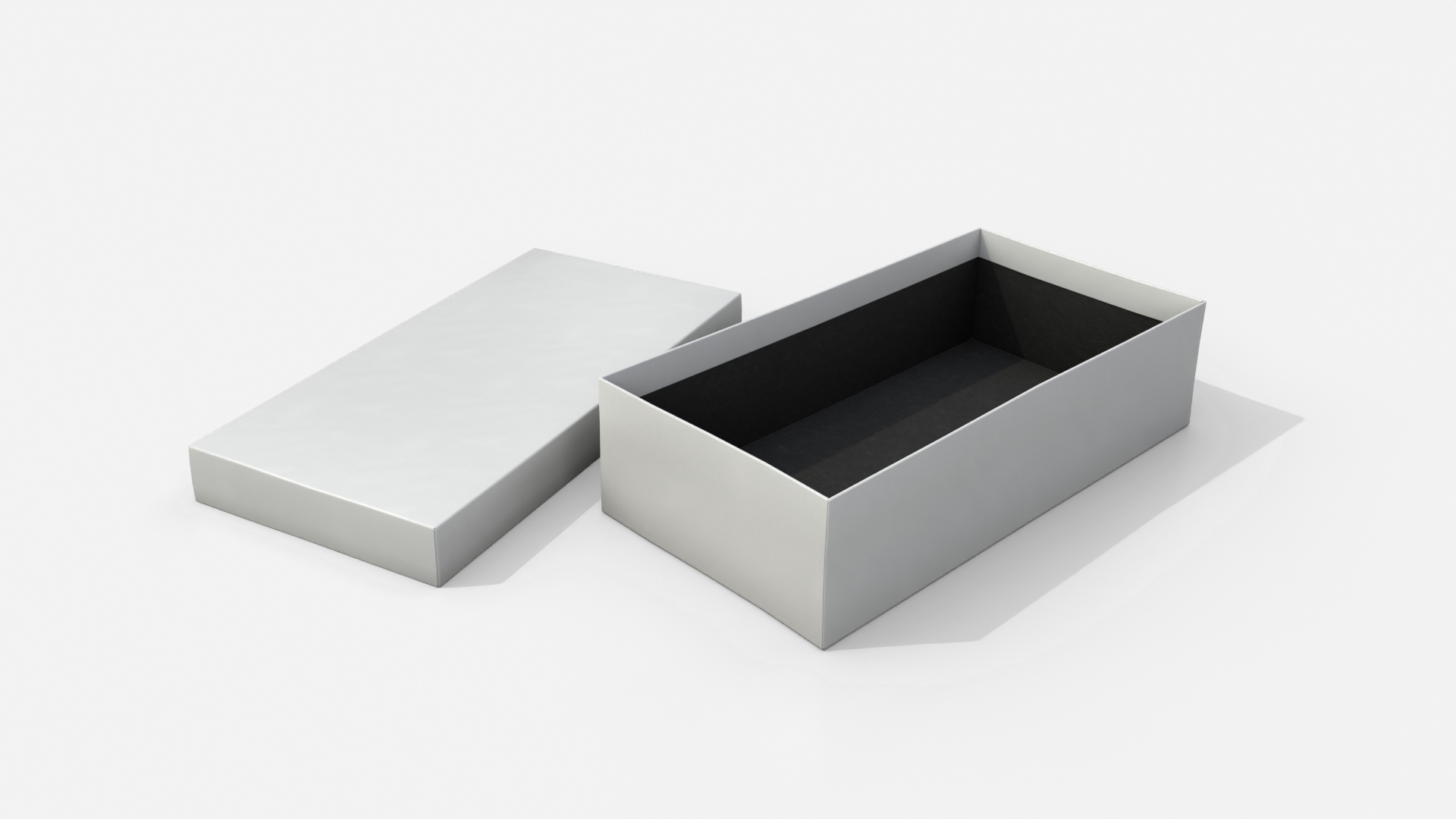 Rigid Box - Low Rectangular With Lift-Off Lid 3D Model