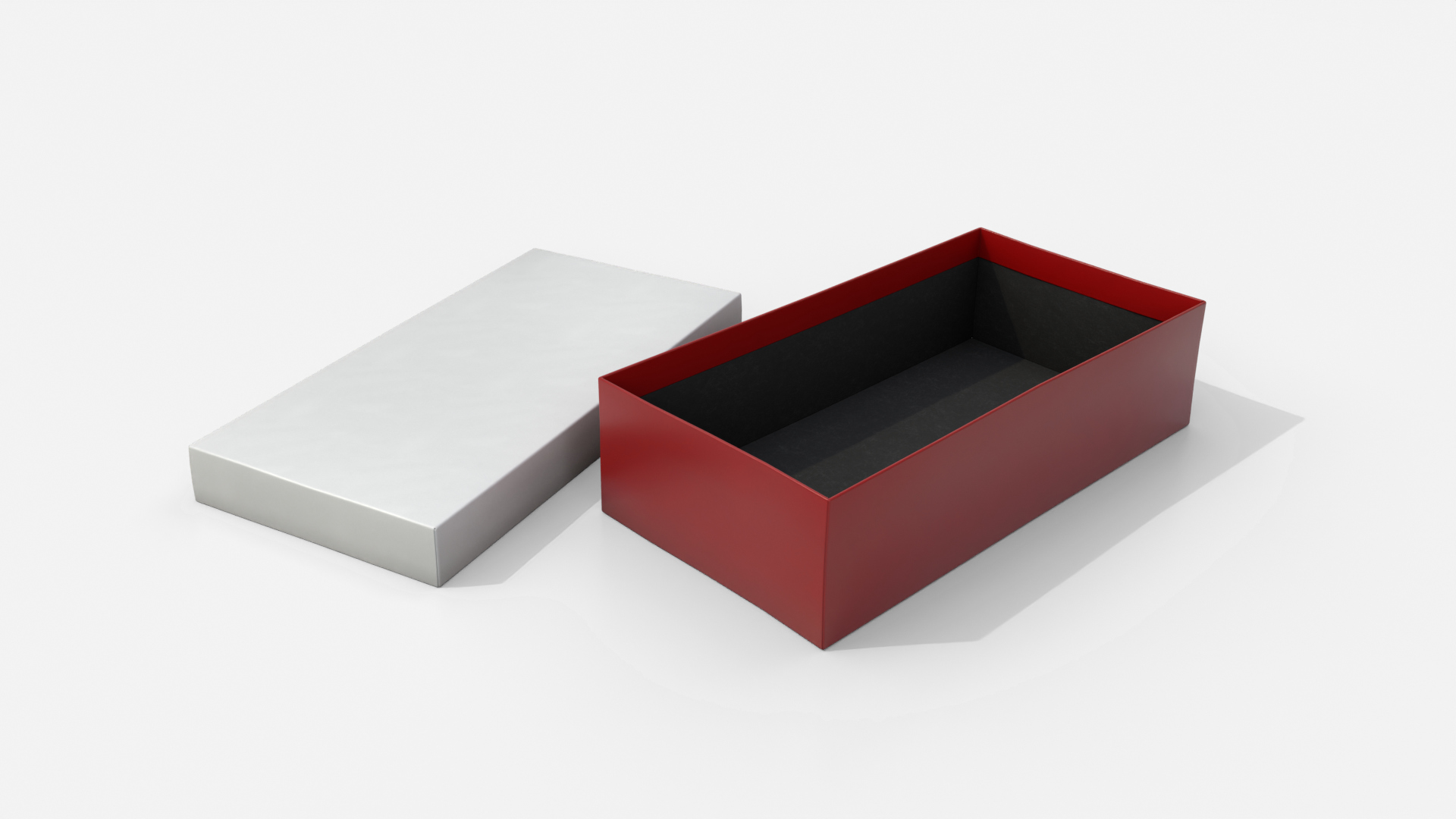 Rigid Box - Low Rectangular With Lift-Off Lid 3D Model