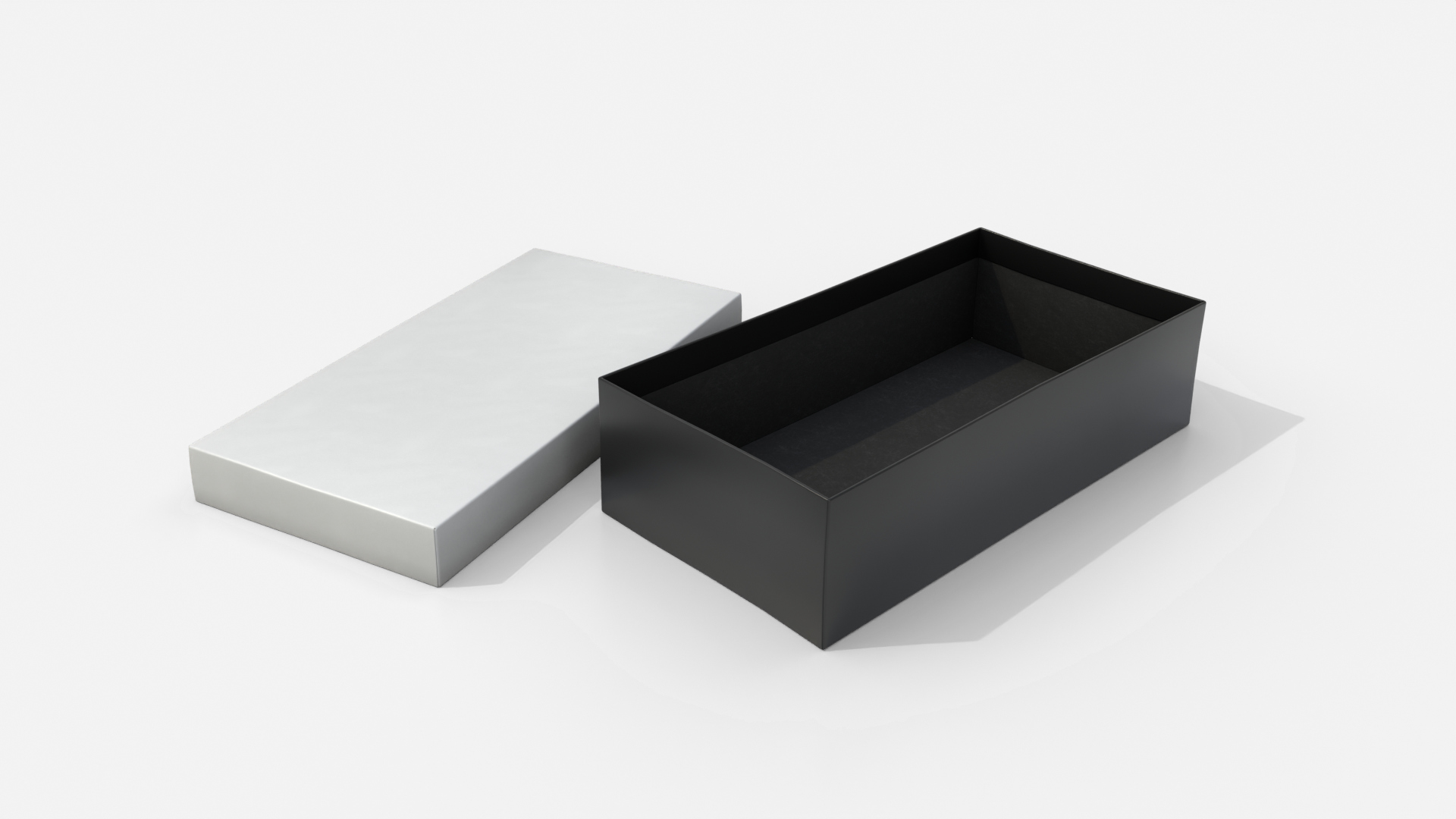 Rigid Box - Low Rectangular With Lift-Off Lid 3D Model