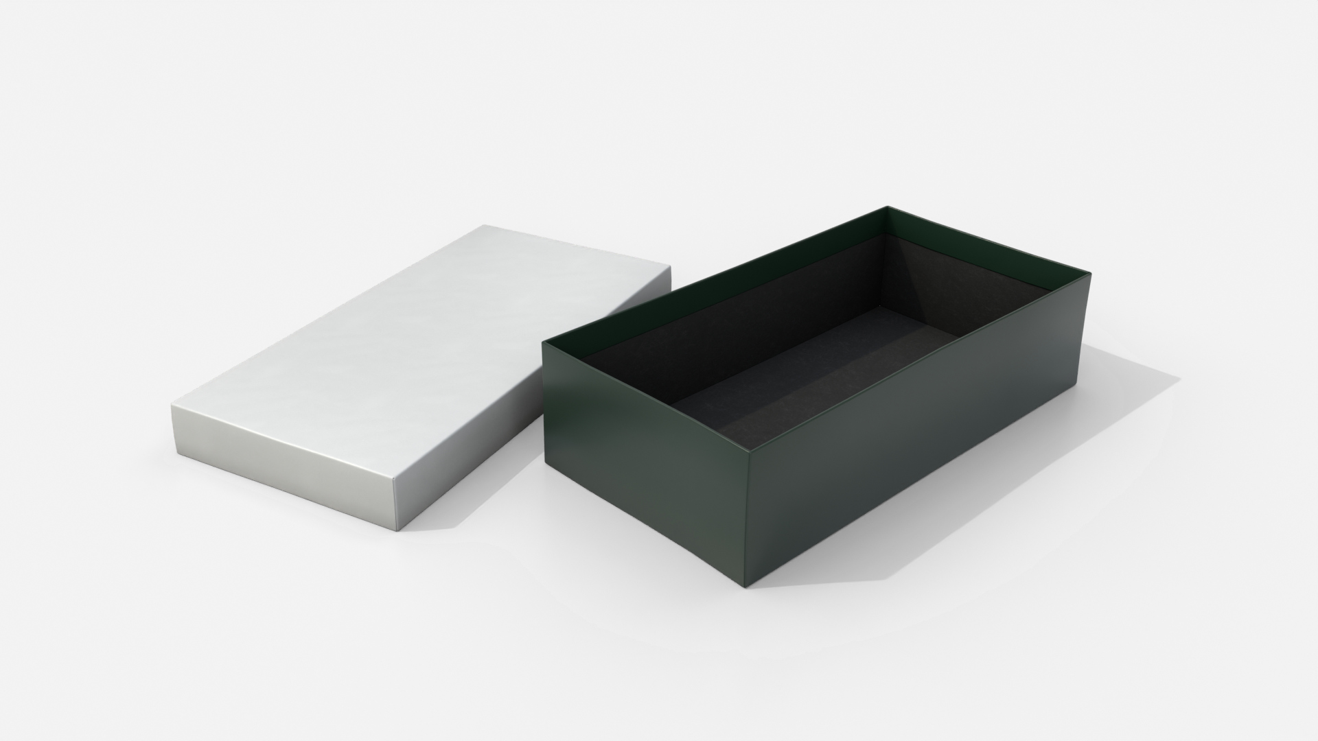 Rigid Box - Low Rectangular With Lift-Off Lid 3D Model
