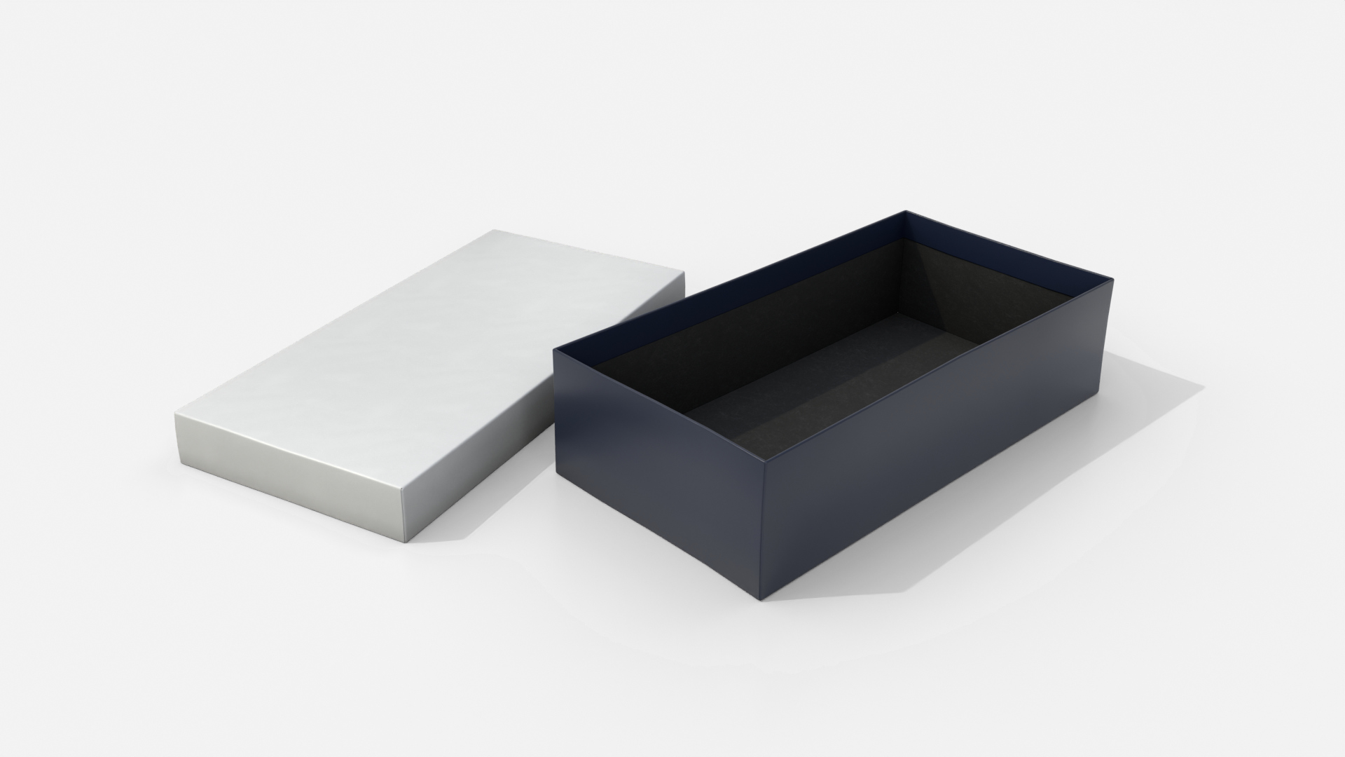 Rigid Box - Low Rectangular With Lift-Off Lid 3D Model