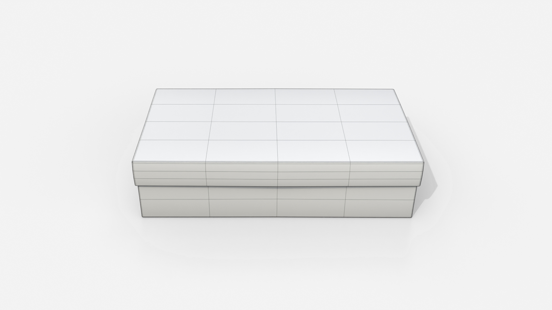 Rigid Box - Low Rectangular With Lift-Off Lid 3D Model