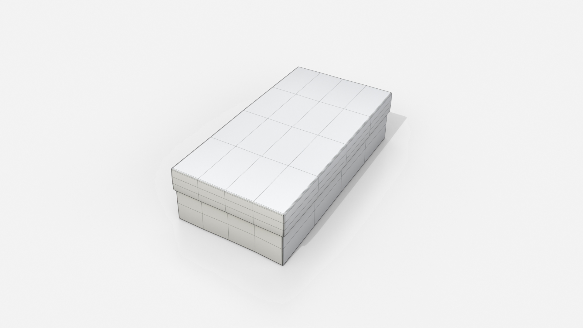 Rigid Box - Low Rectangular With Lift-Off Lid 3D Model