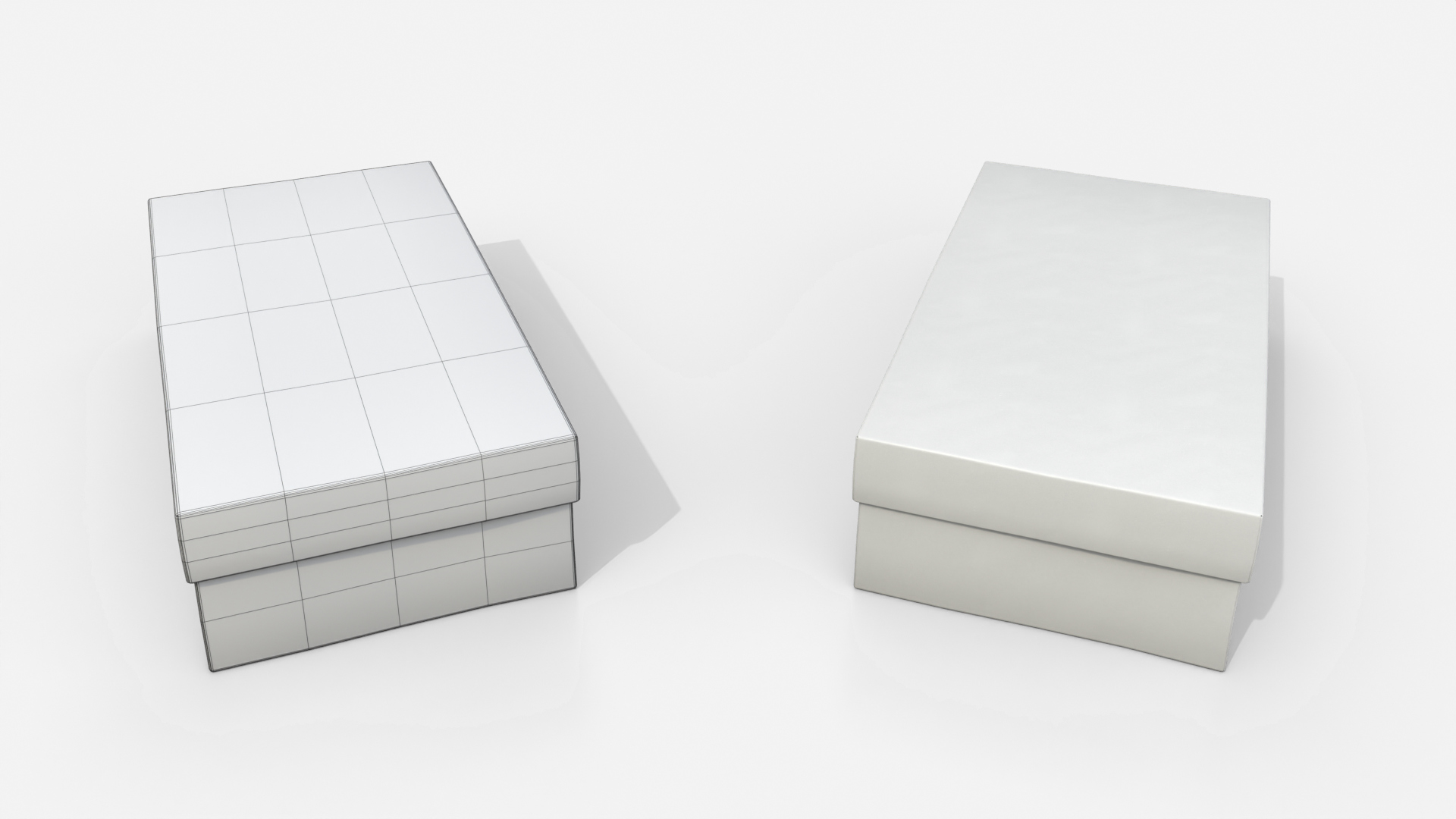 Rigid Box - Low Rectangular With Lift-Off Lid 3D Model