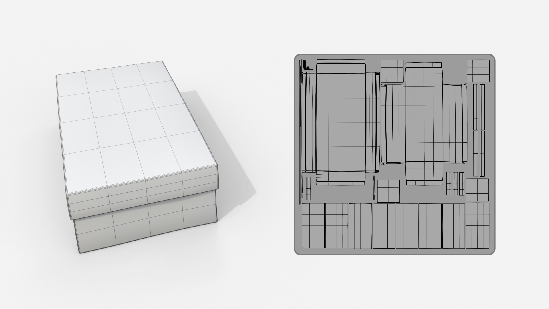 Rigid Box - Low Rectangular With Lift-Off Lid 3D Model