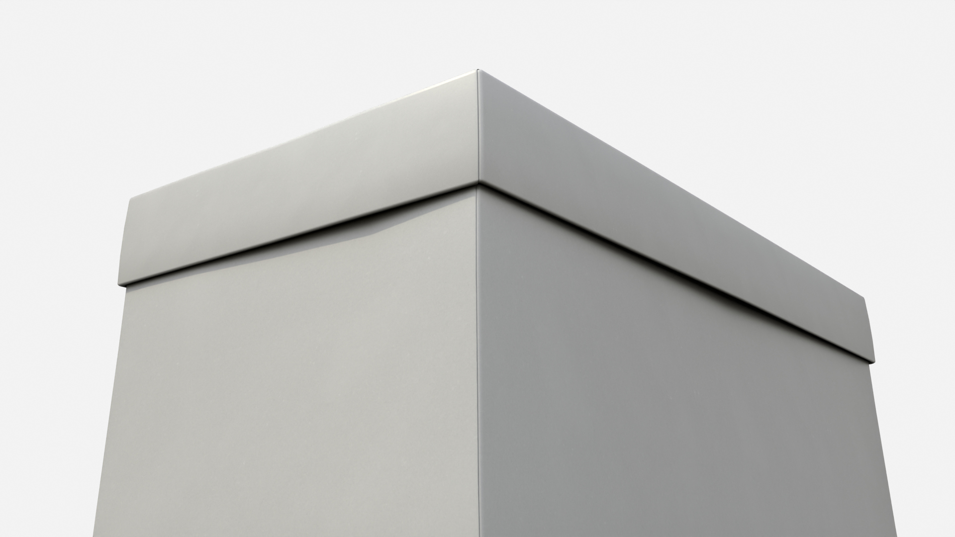 Rigid Box - Rectangular with Lift-off Lid 3D Model