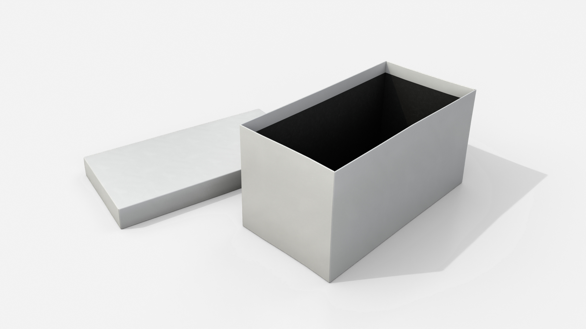 Rigid Box - Rectangular with Lift-off Lid 3D Model