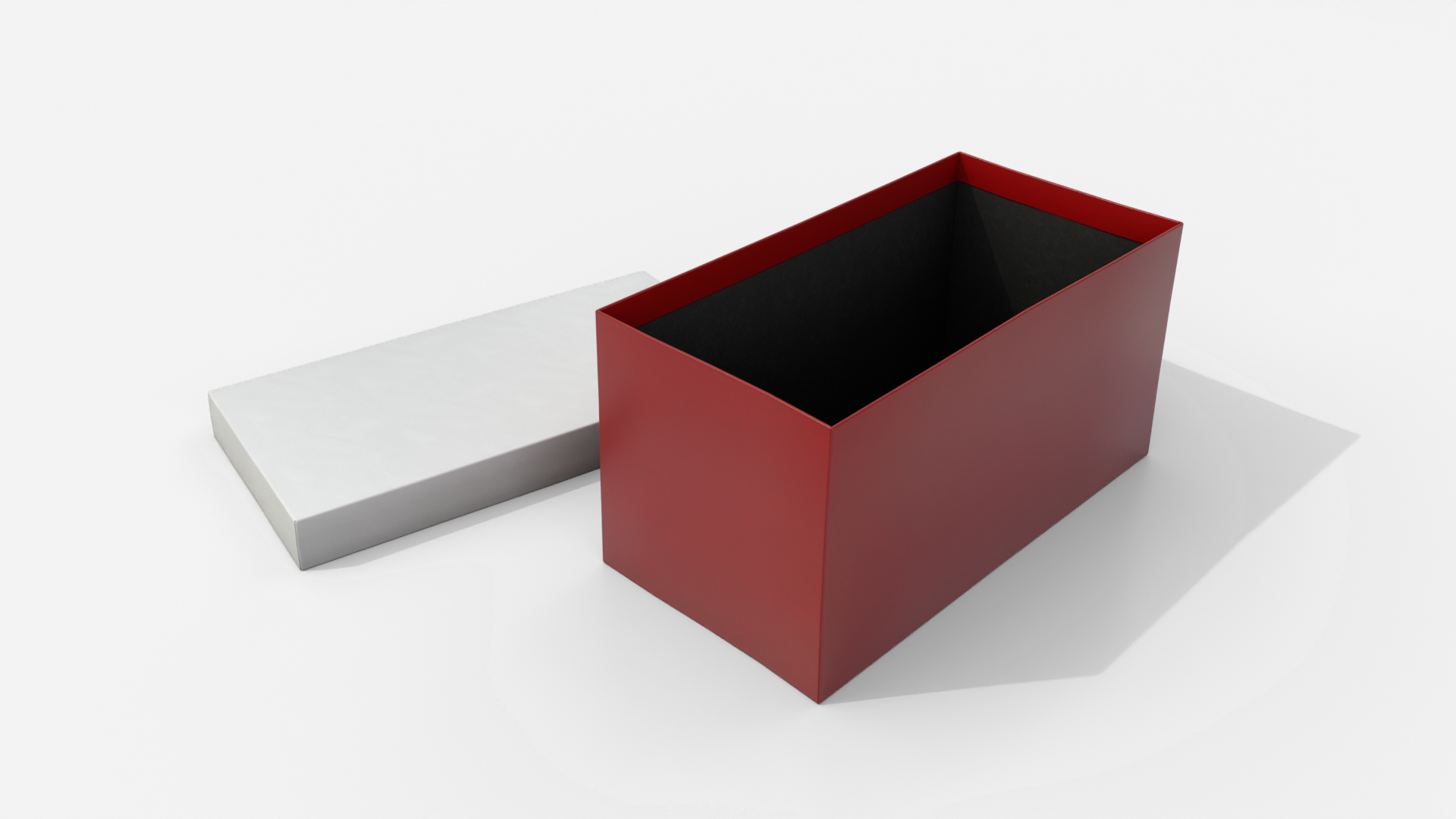 Rigid Box - Rectangular with Lift-off Lid 3D Model