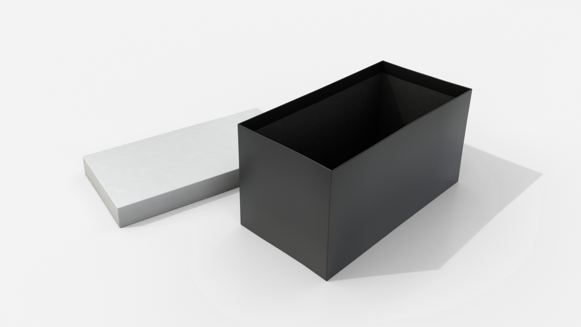 Rigid Box - Rectangular with Lift-off Lid 3D Model